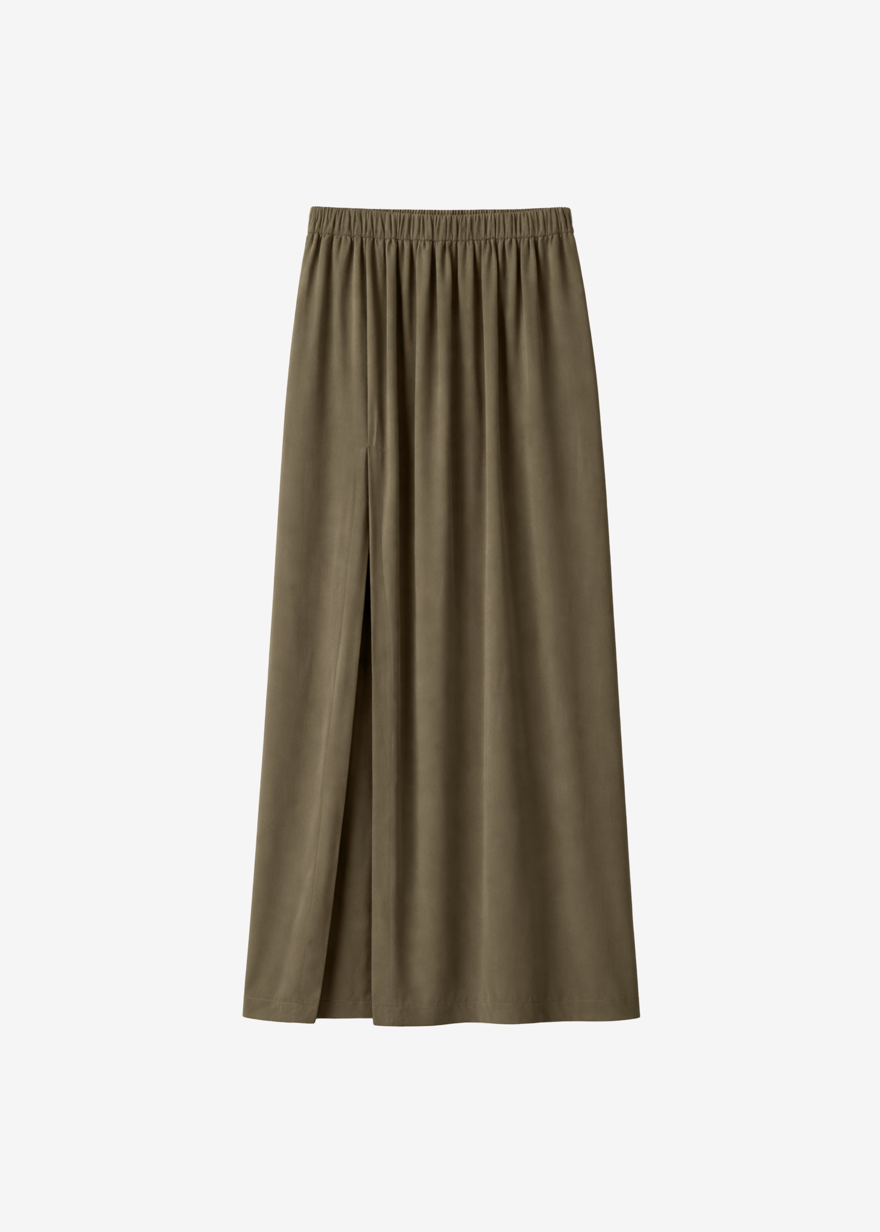Elie Silk Fluid Maxi Skirt - Olive - 9