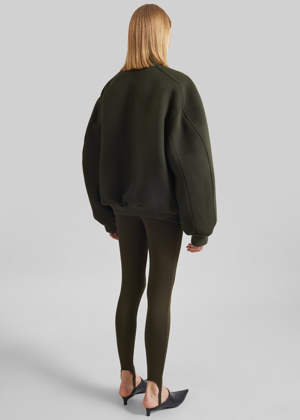 Elinor Oversized Bomber Jacket - Dark Olive