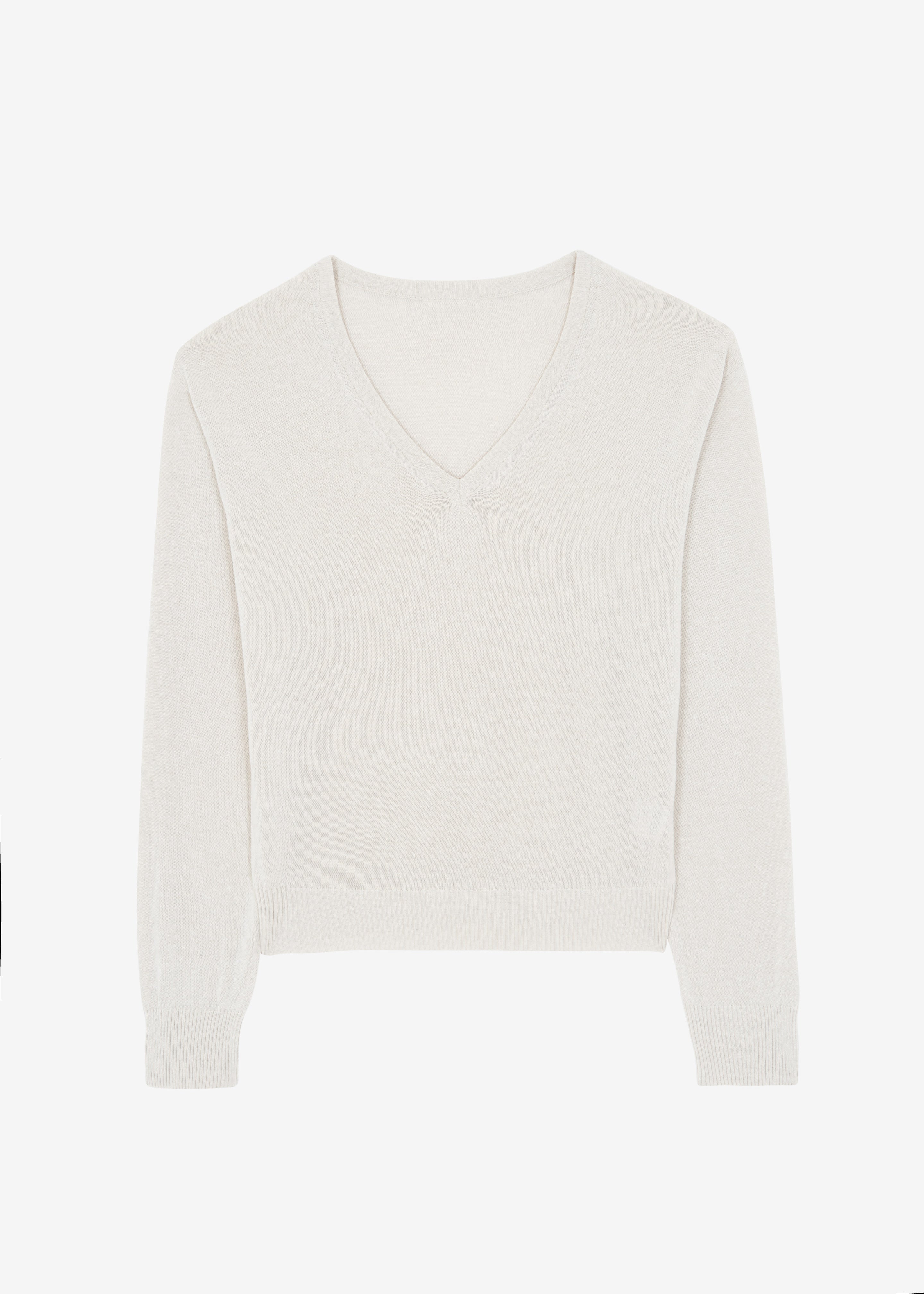 Eliora V Neck Sweater - Beige - 12