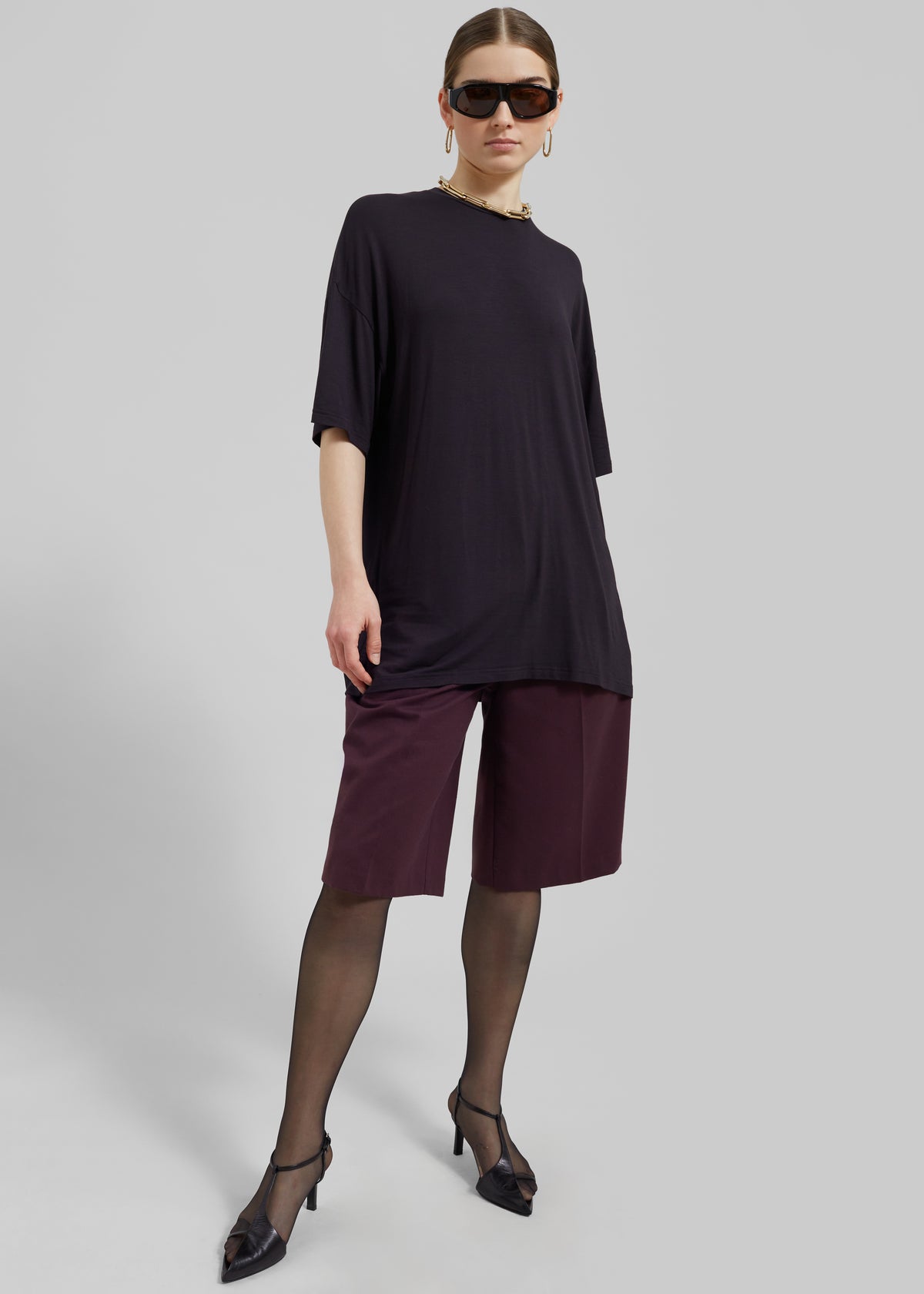 Ella Boxy Tee - Dark Plum - 7