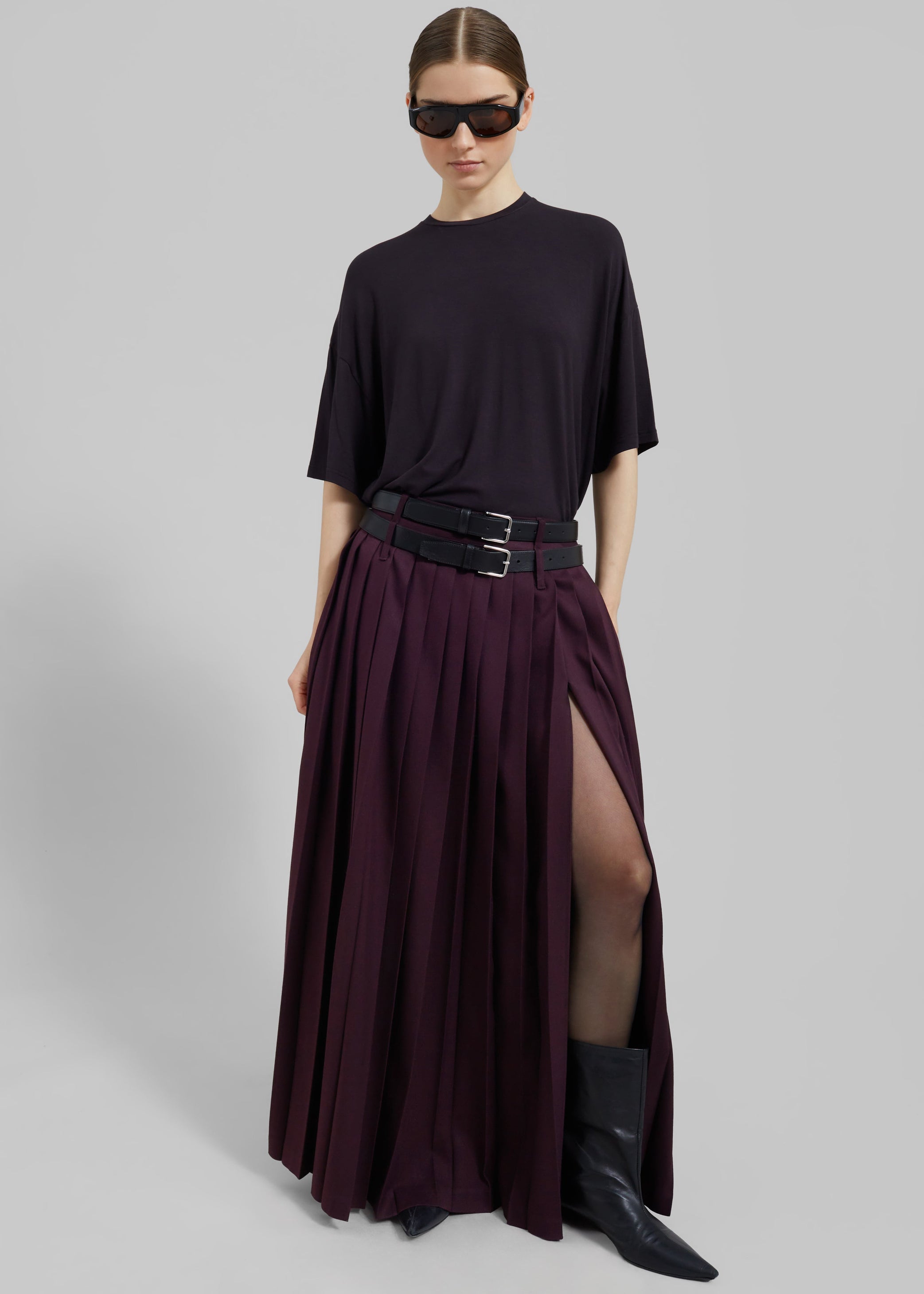 Shop the look image for Ella Boxy Tee - Dark Plum