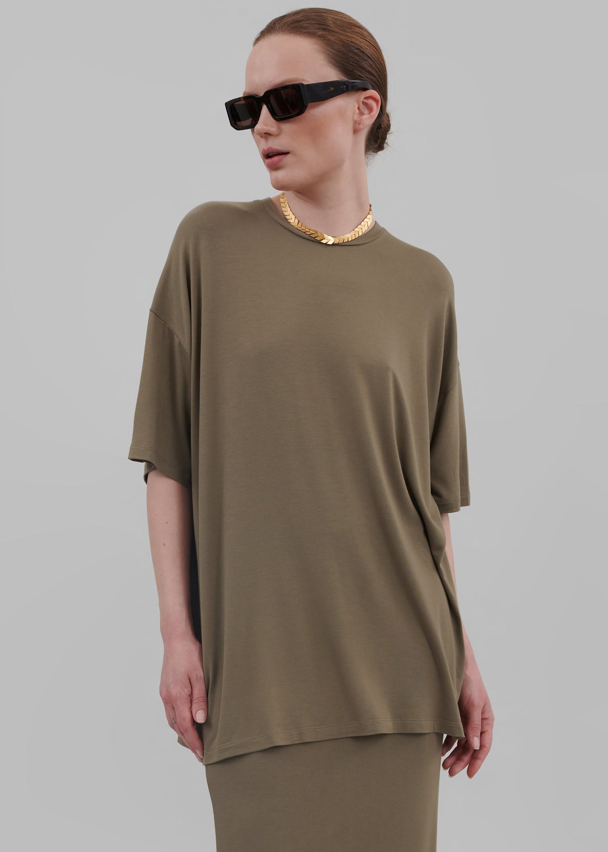 Ella Boxy Tee - Khaki Brown - 8