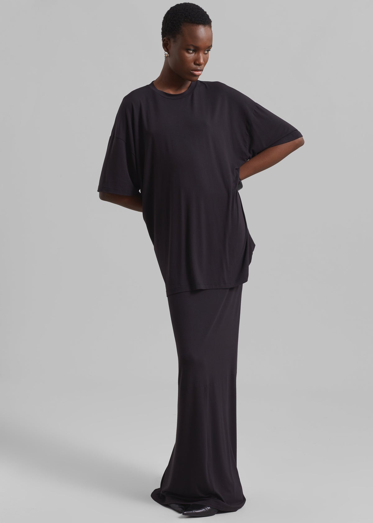 Ella Boxy Tee - Dark Plum - 1