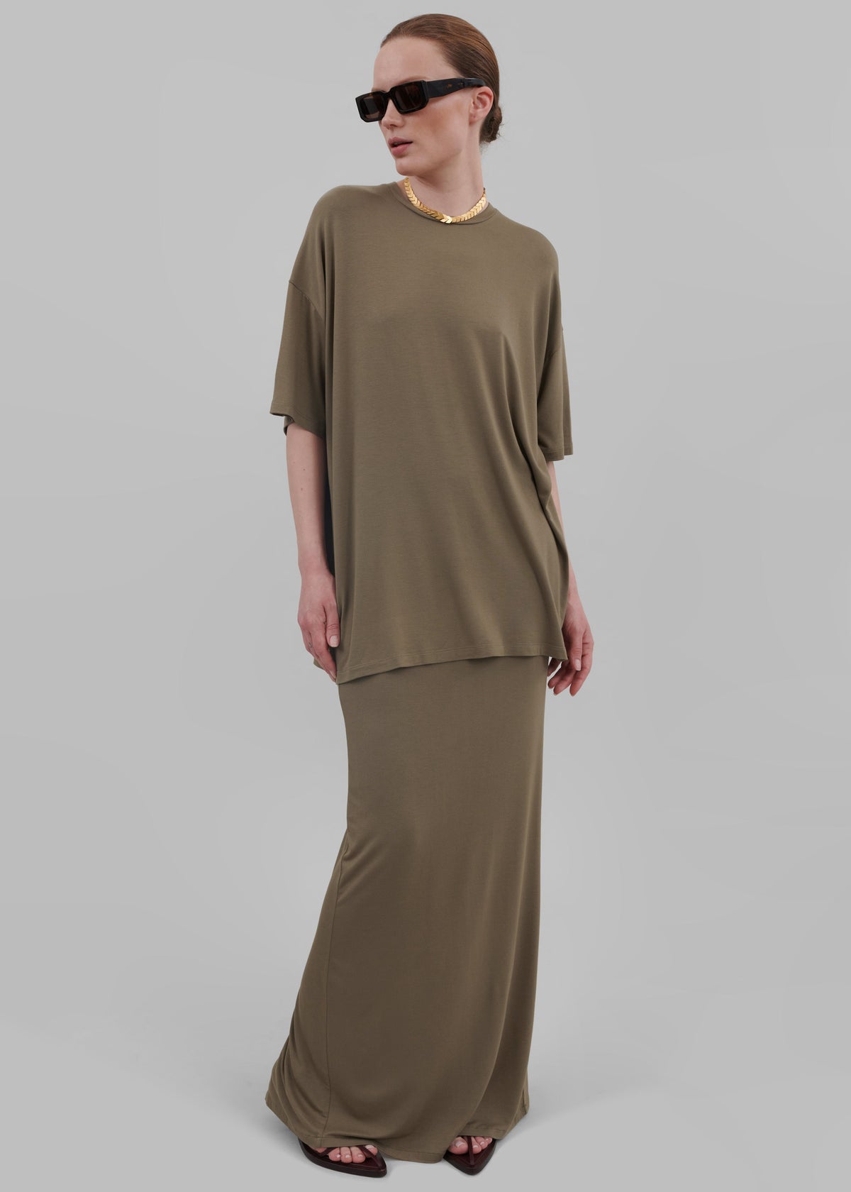 Ella Maxi Skirt - Khaki Brown - 8