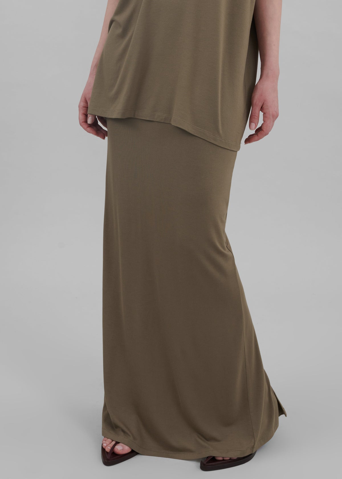Ella Maxi Skirt - Khaki Brown - 3