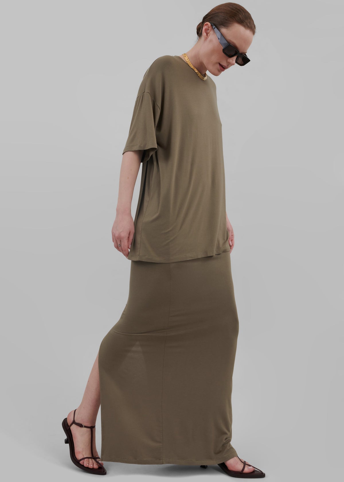 Ella Maxi Skirt - Khaki Brown - 7