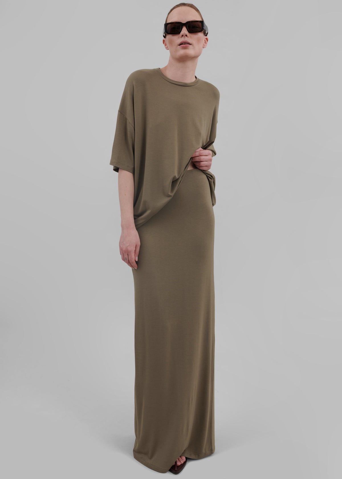 Ella Maxi Skirt - Khaki Brown - 2