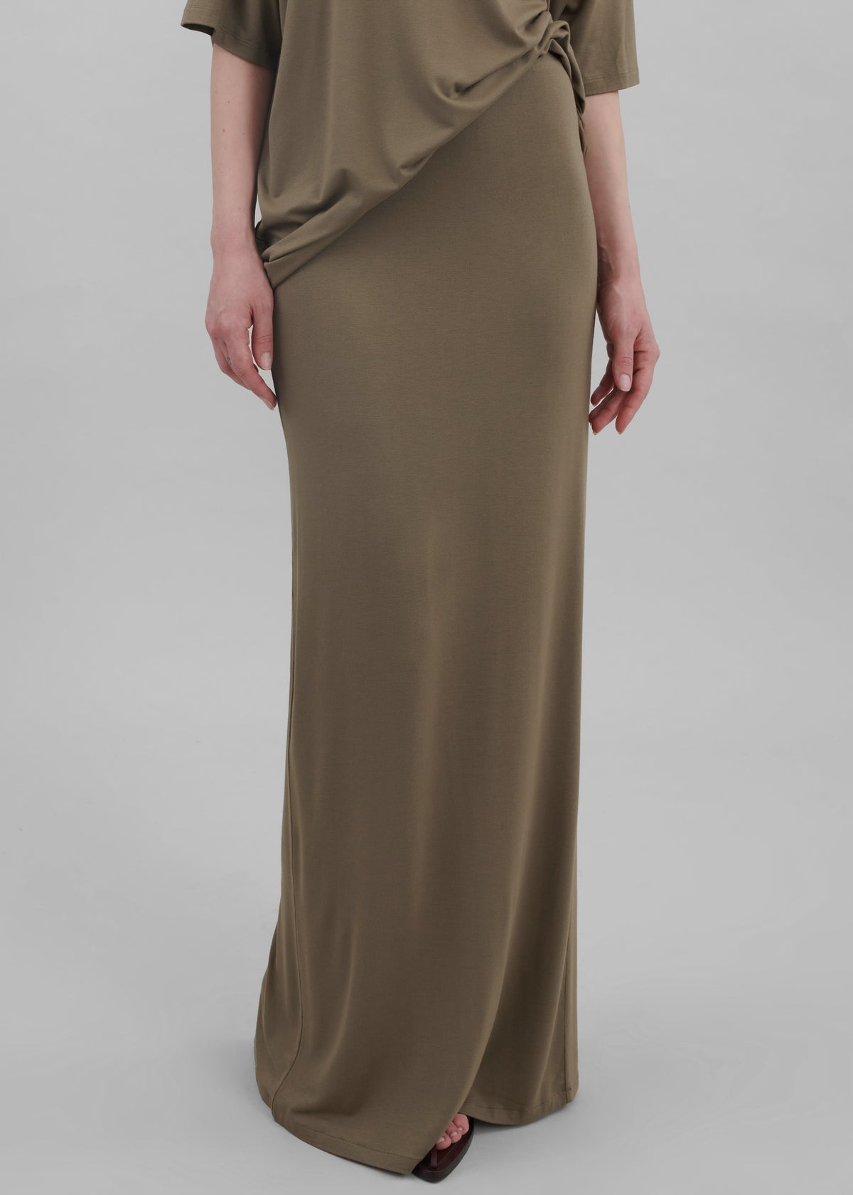 Ella Maxi Skirt - Khaki Brown - 1