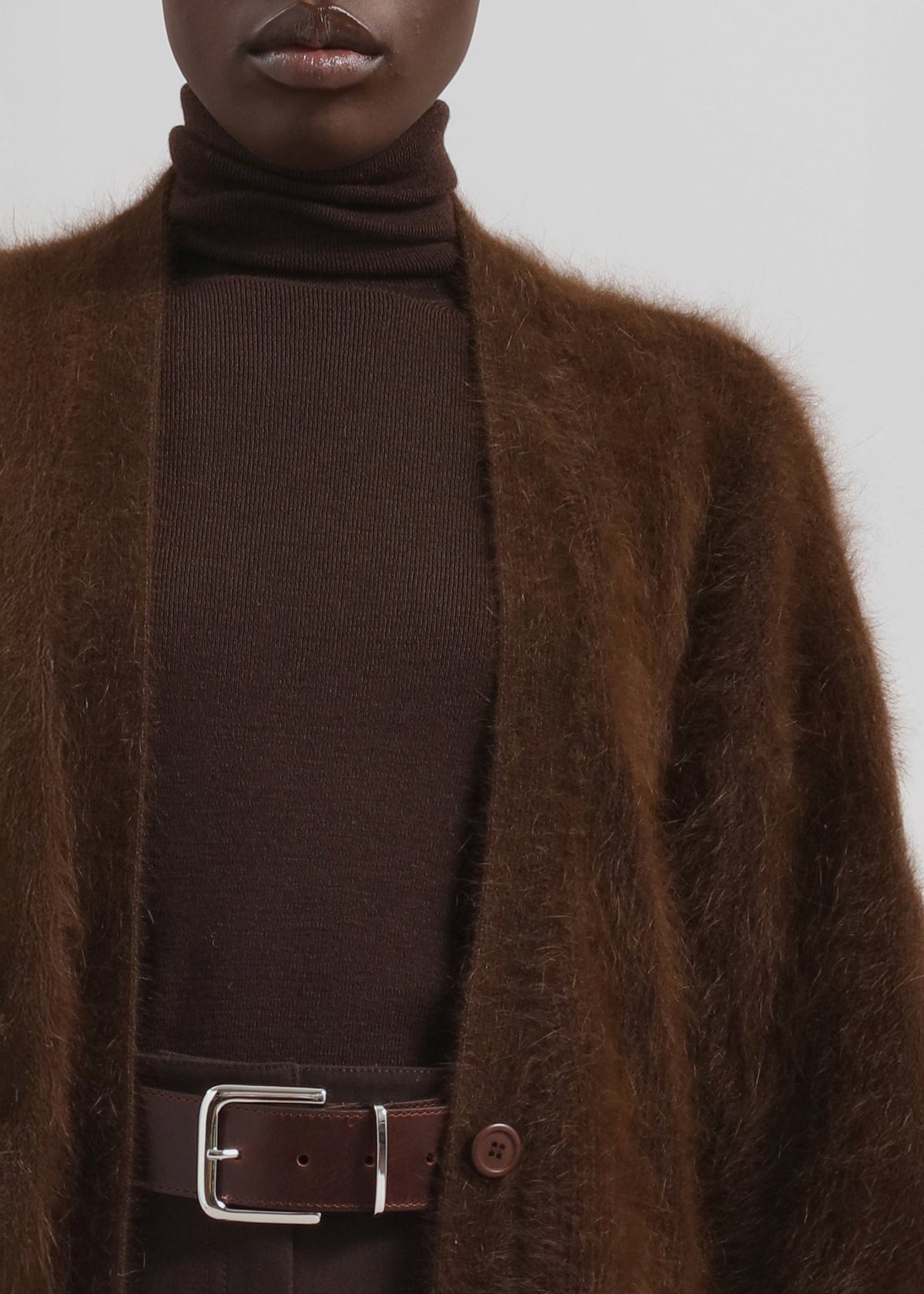 Elland Oversized Alpaca Cardigan - Olive Brown - 4