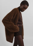 Elland Oversized Alpaca Cardigan - Olive Brown
