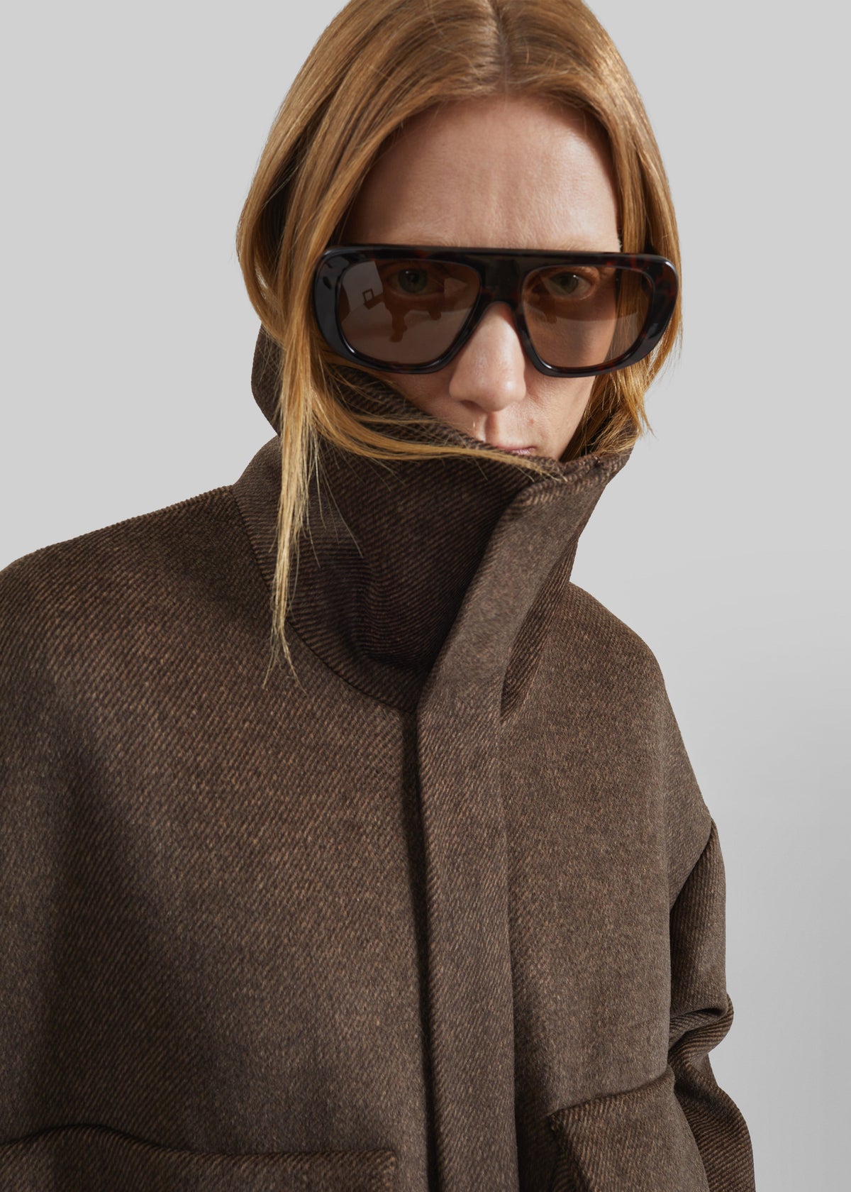 Elle Aviator Jacket - Brown Melange - 3