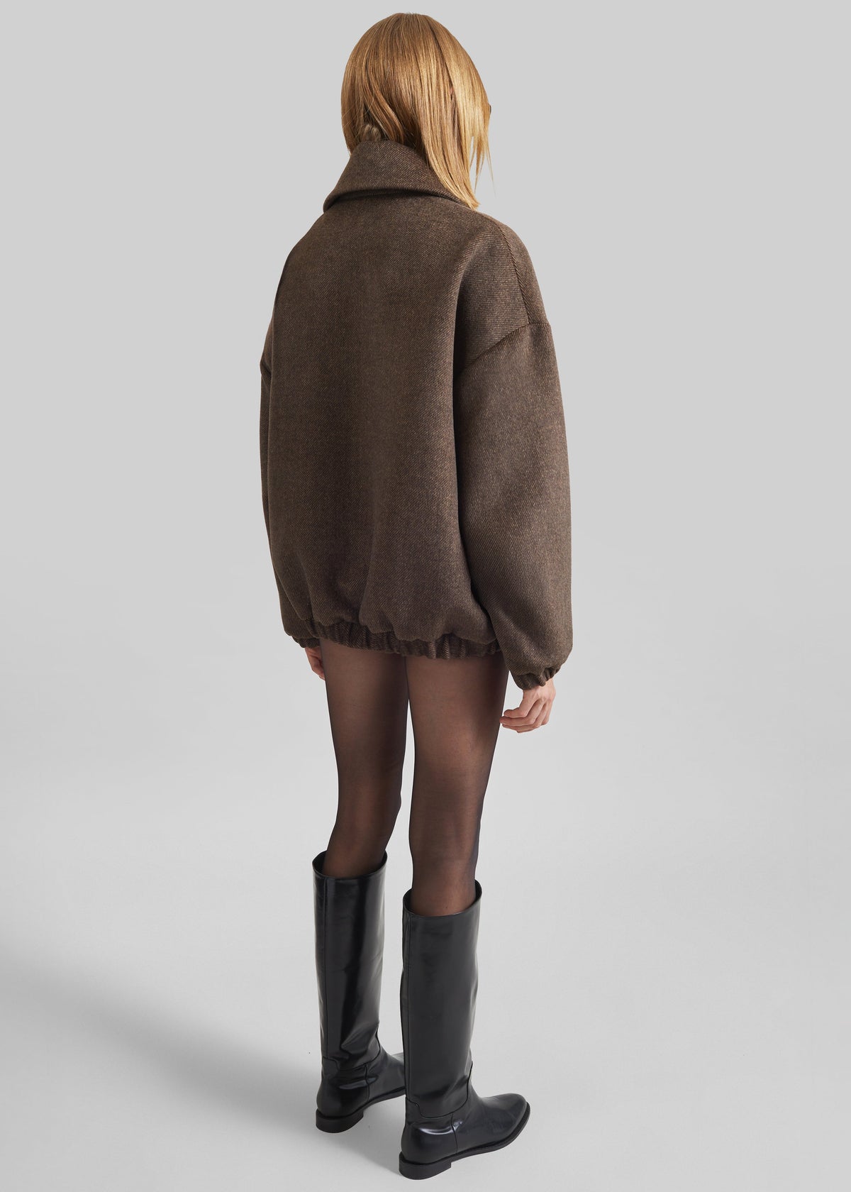 Elle Aviator Jacket - Brown Melange - 8