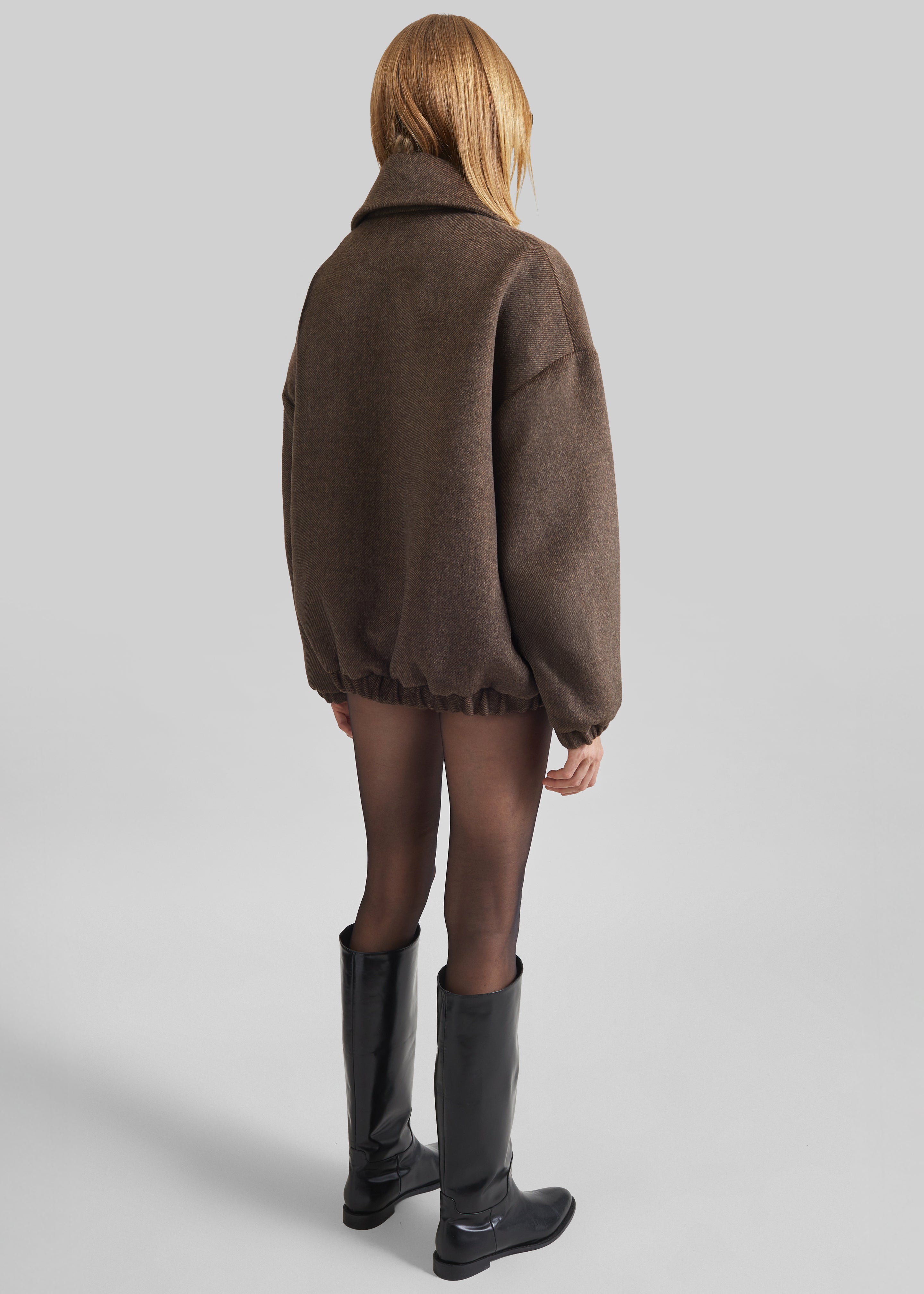Elle Aviator Jacket - Brown Melange - 8