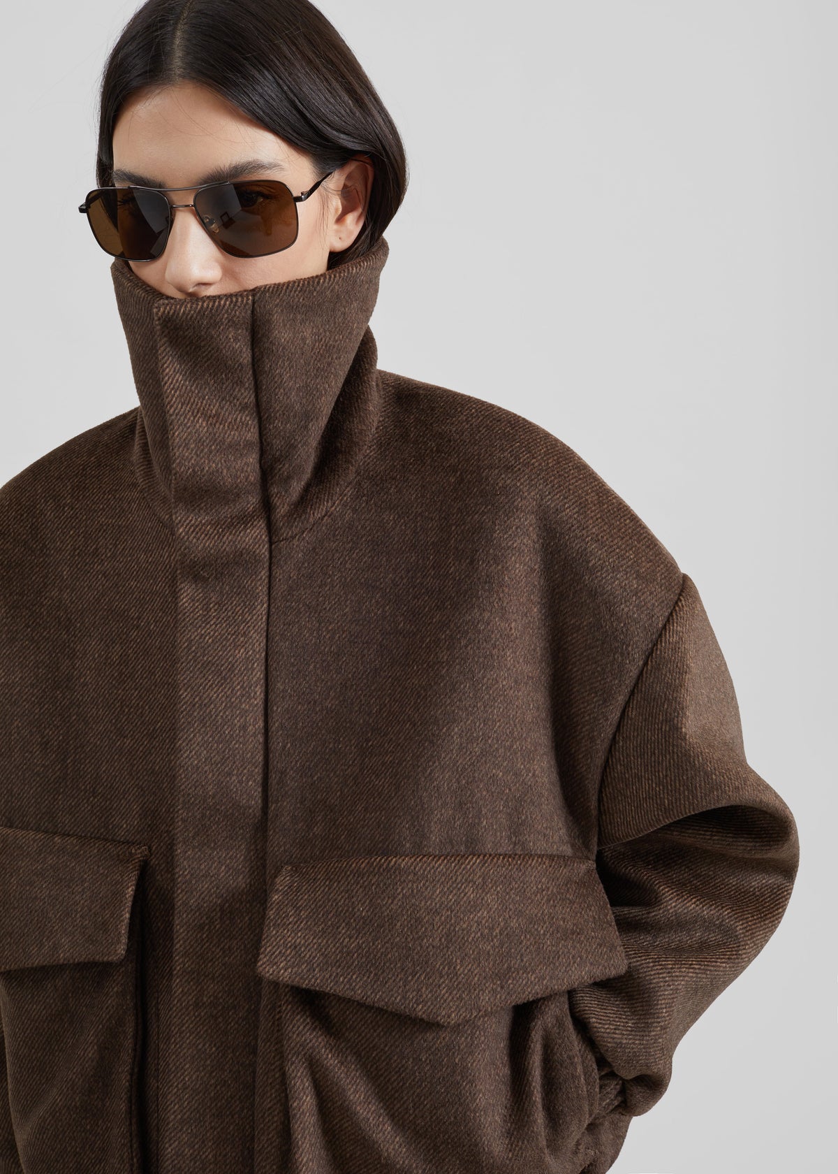 Veste aviateur Elle - Marron chiné