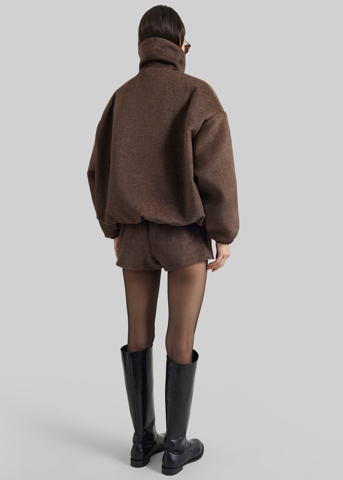 Elle Aviator Jacket - Brown Melange