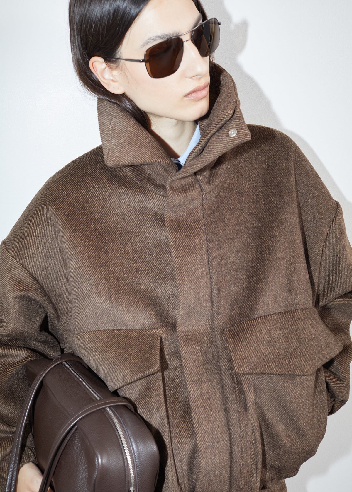 Veste aviateur Elle - Marron chiné