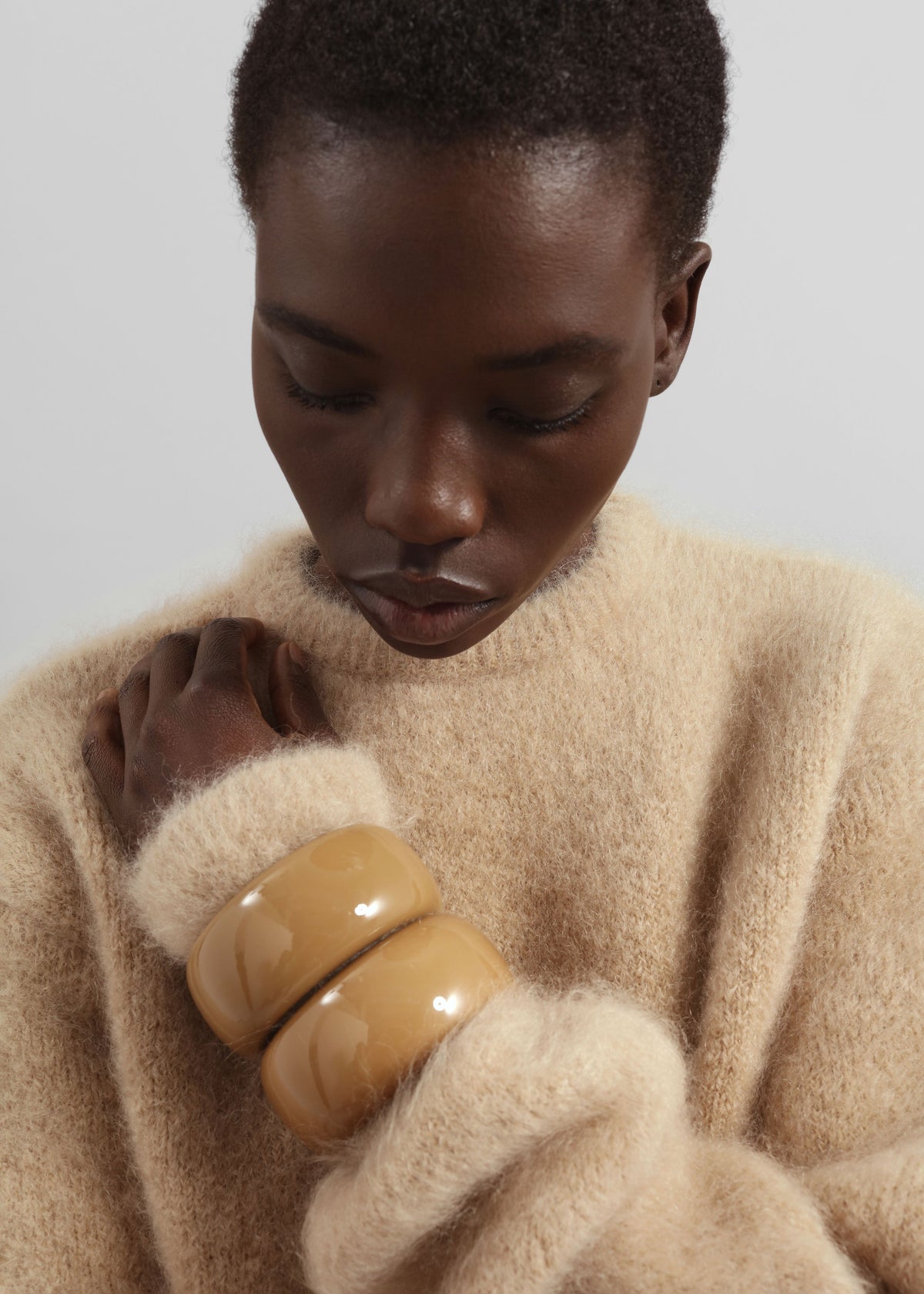 Ellery Mohair Crewneck Sweater - Beige - 4