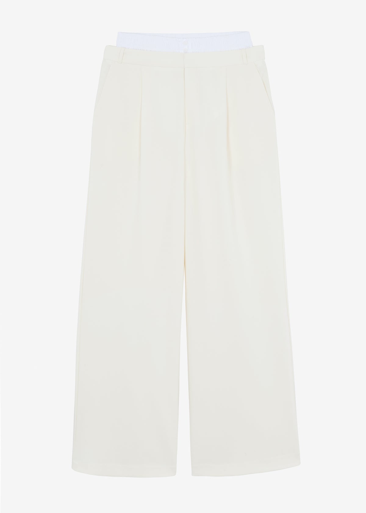 Ellie Darted Boxer Trousers - Cream - 13