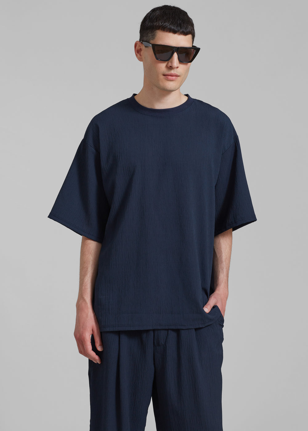 Eliott Crinkle Tee - Navy