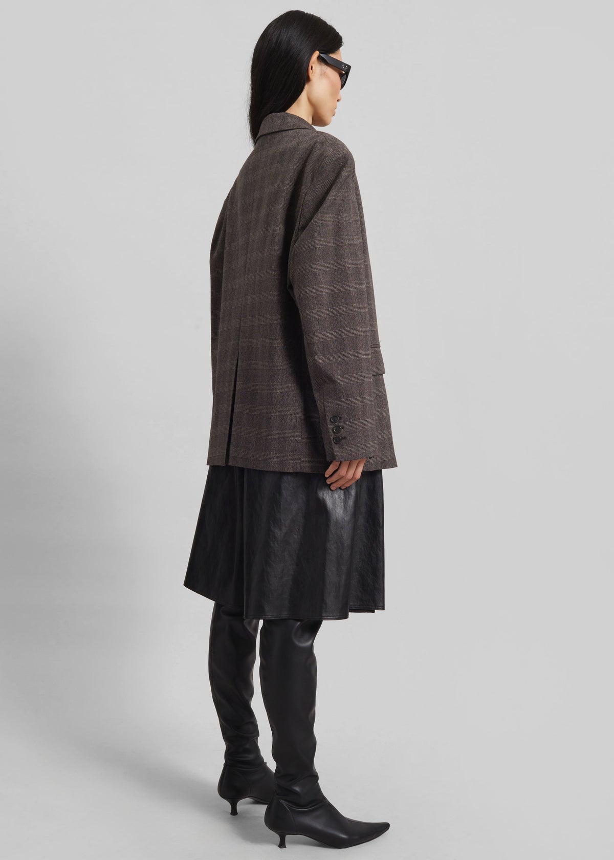 Ellory Padded Blazer - Brown Glen Plaid - 6