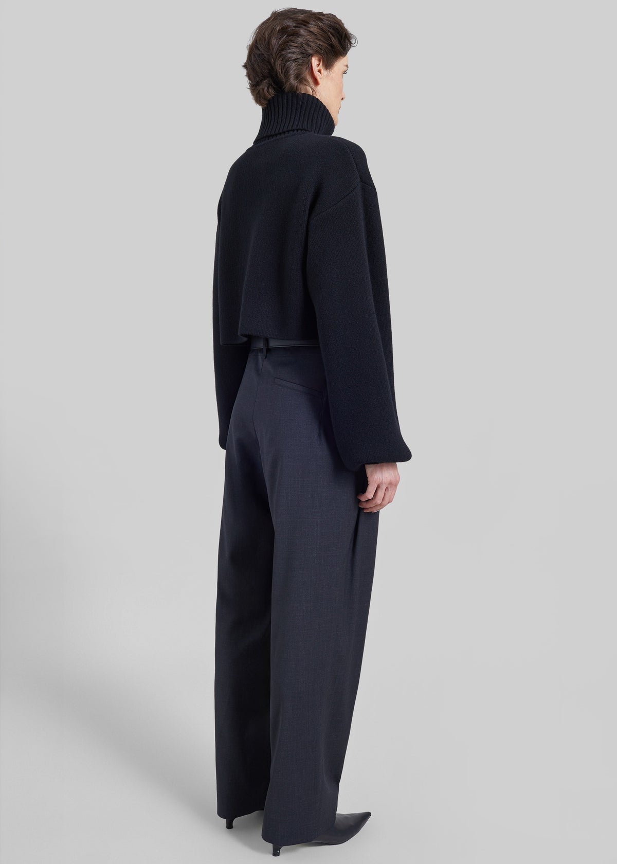 Elly Balloon Sleeve Turtleneck Sweater - Black