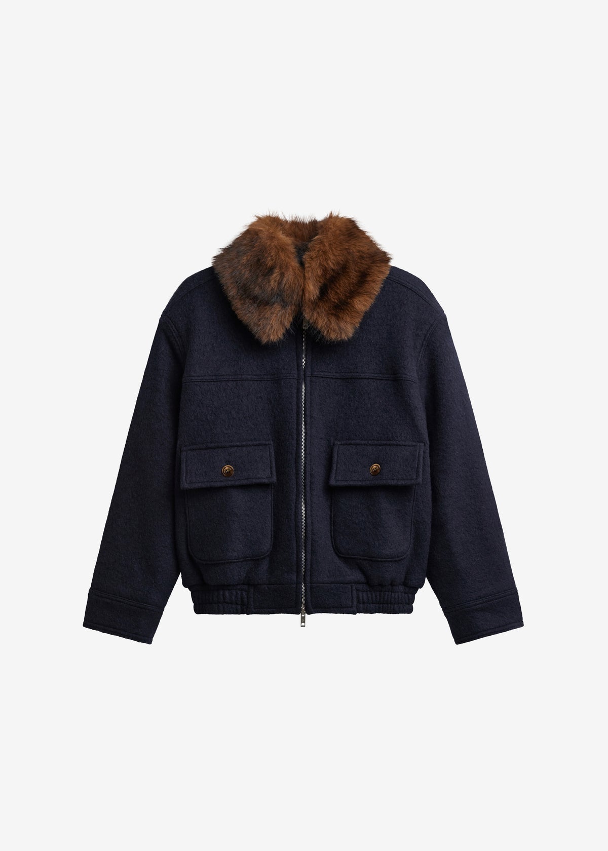 Elmont Brushed Wool Quilted Jacket - Dark Navy - 11