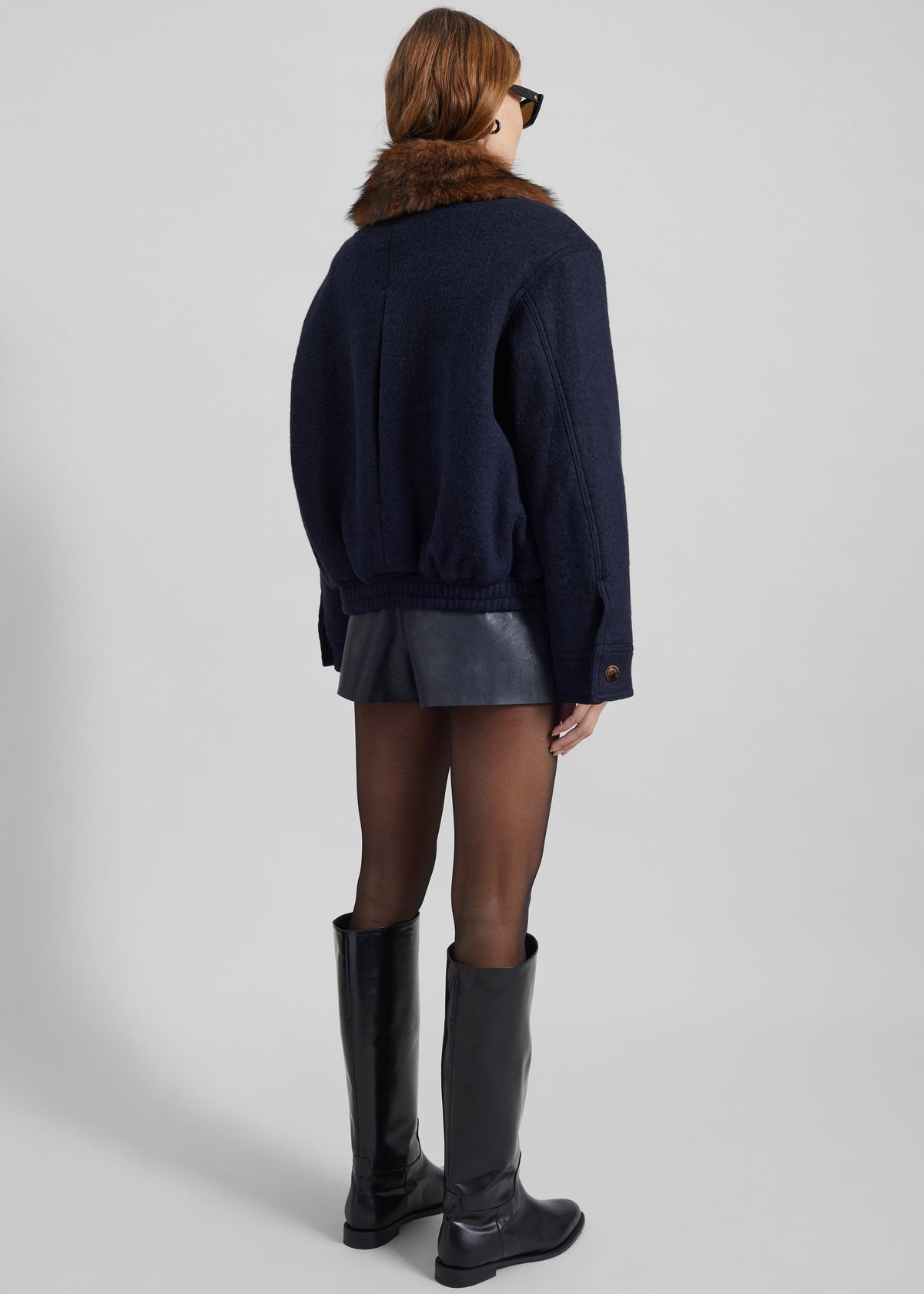 Elmont Brushed Wool Quilted Jacket - Dark Navy - 9