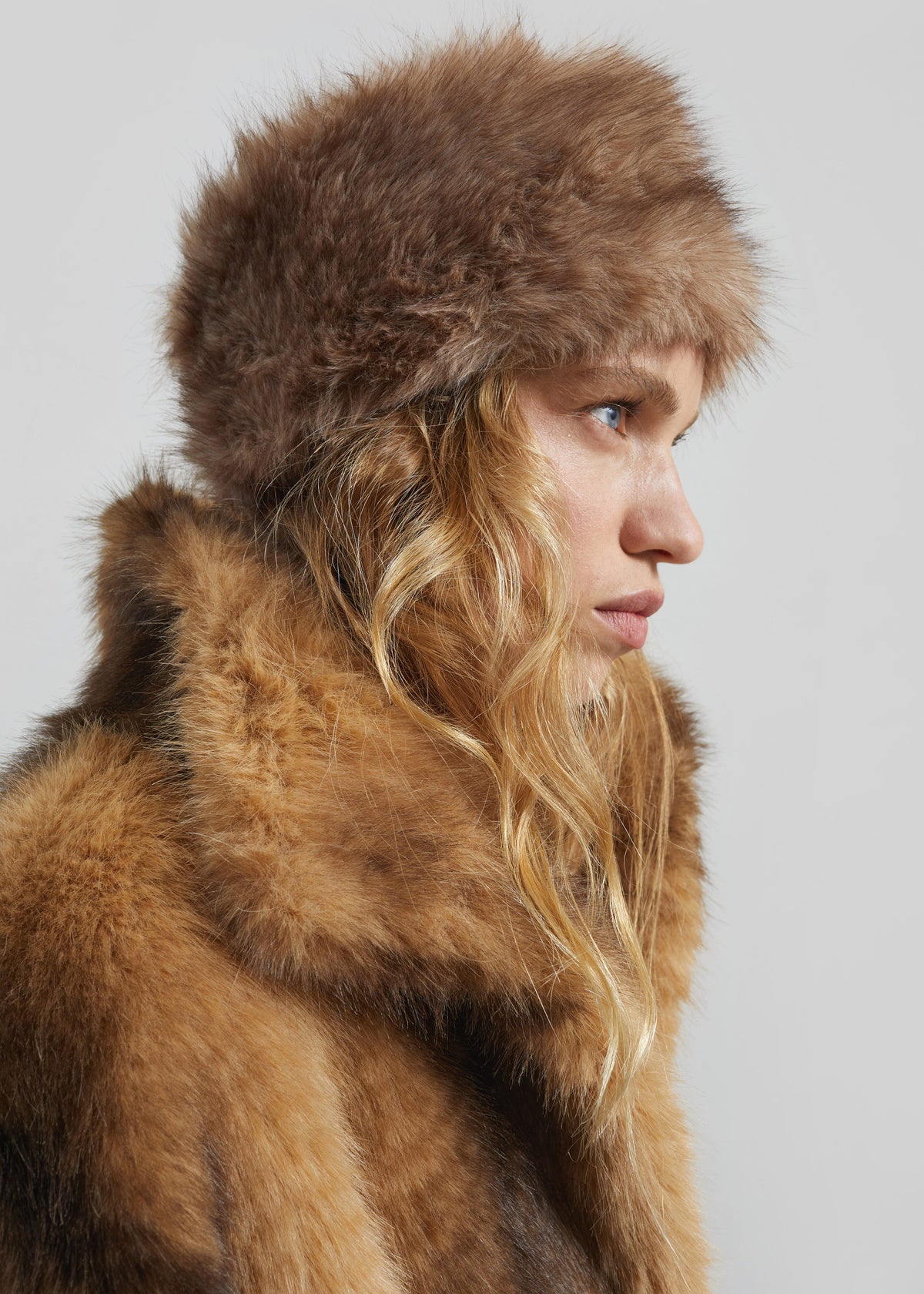 Elne Faux Fur Hair Band - Beige Melange - 3