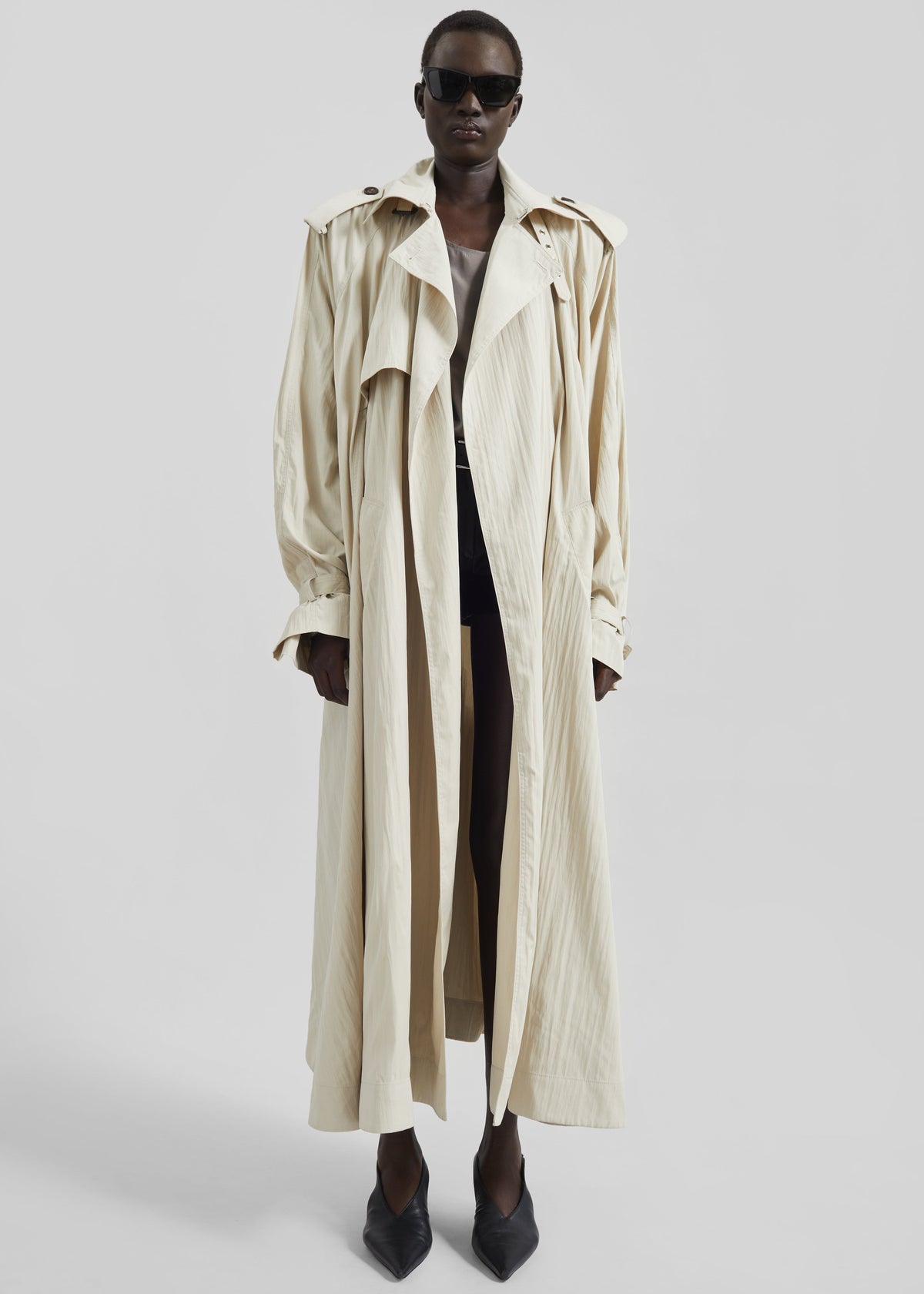 Elsdon Fluid Long Trench - Light Beige - 5