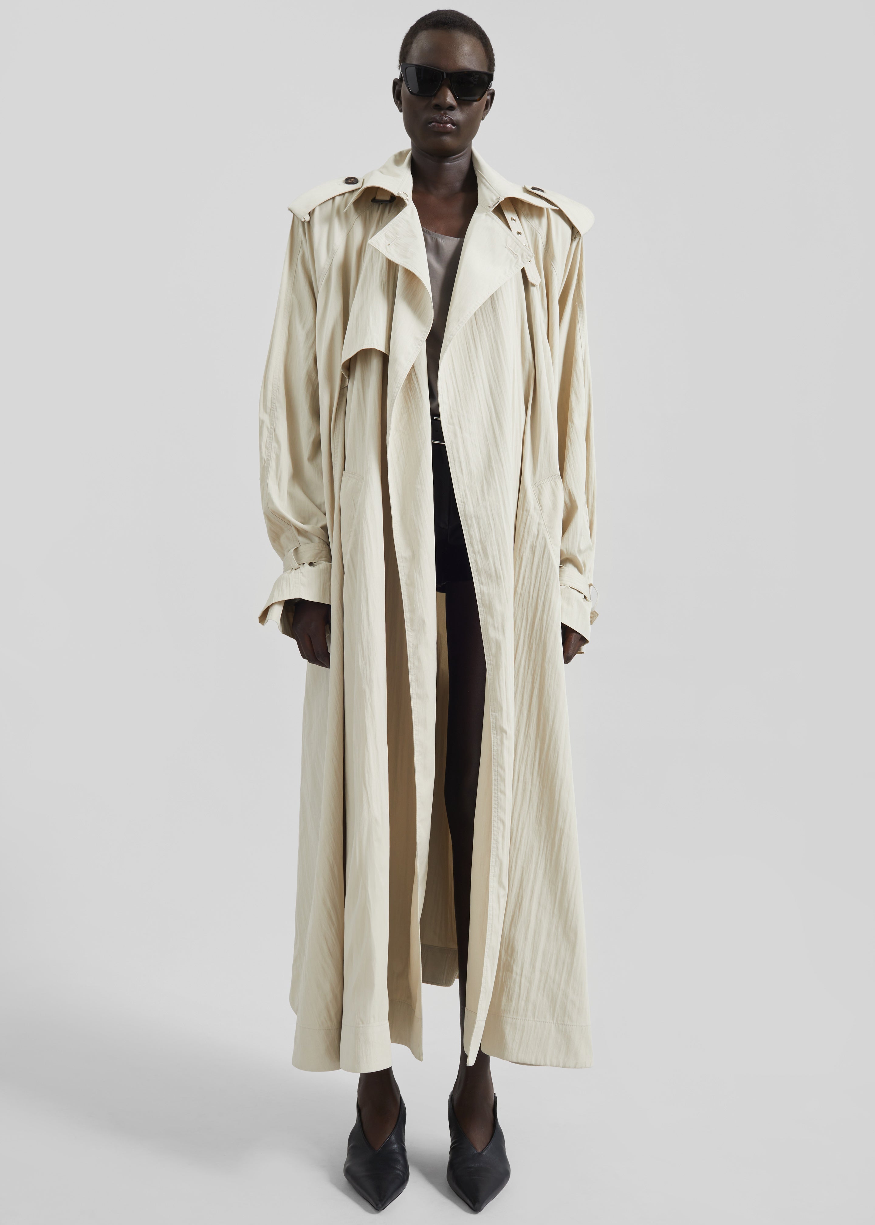 Elsdon Fluid Long Trench - Light Beige - 5