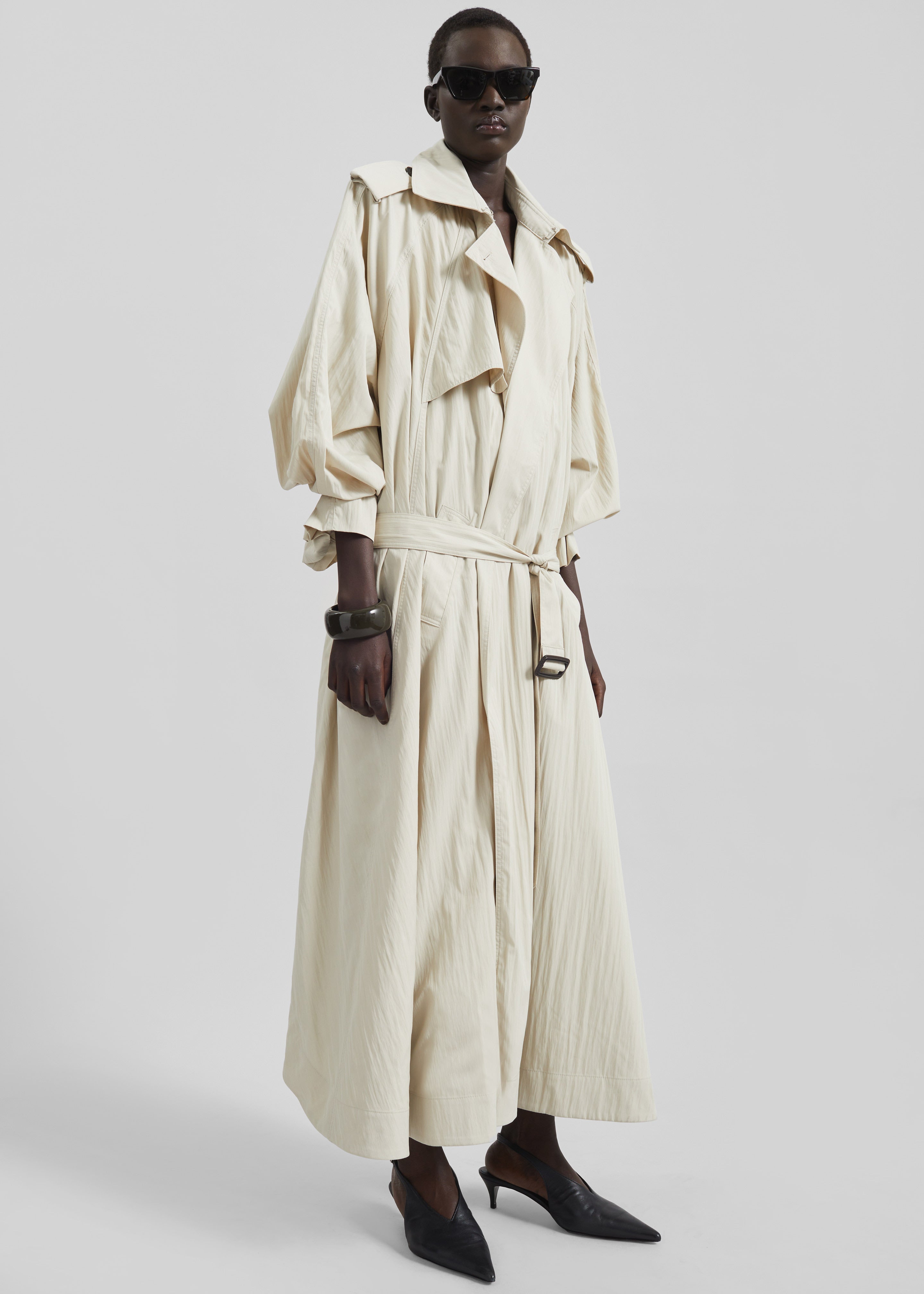 Elsdon Fluid Long Trench - Light Beige - 3