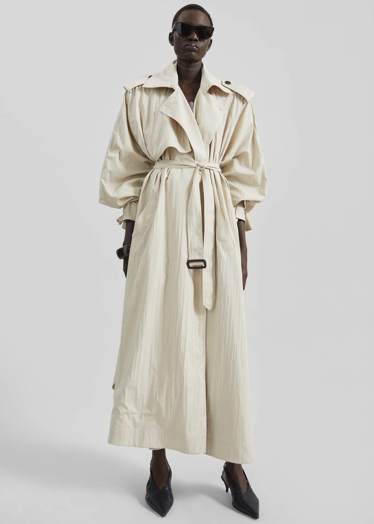 Elsdon Fluid Long Trench - Light Beige - 6