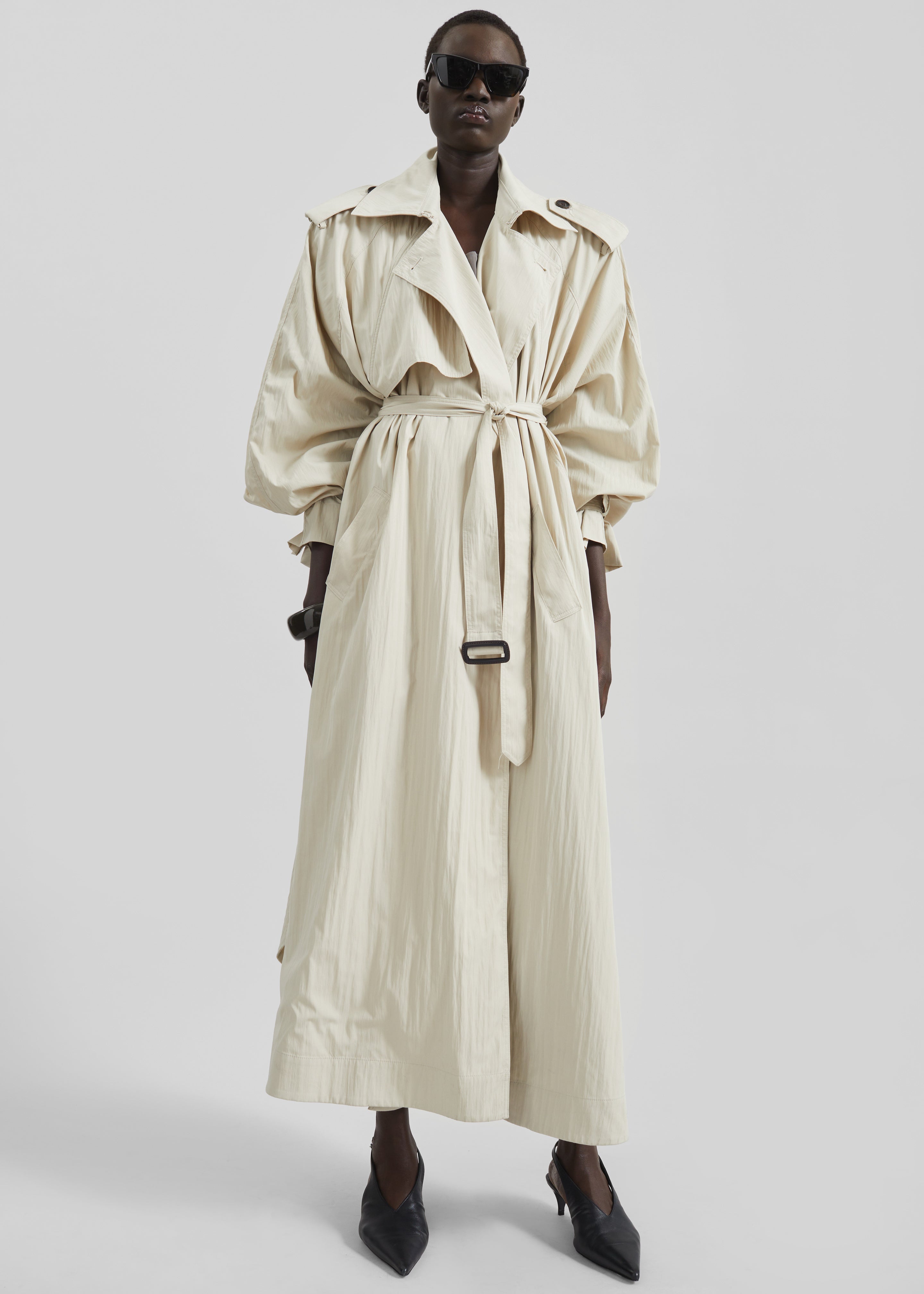 Elsdon Fluid Long Trench - Light Beige - 6