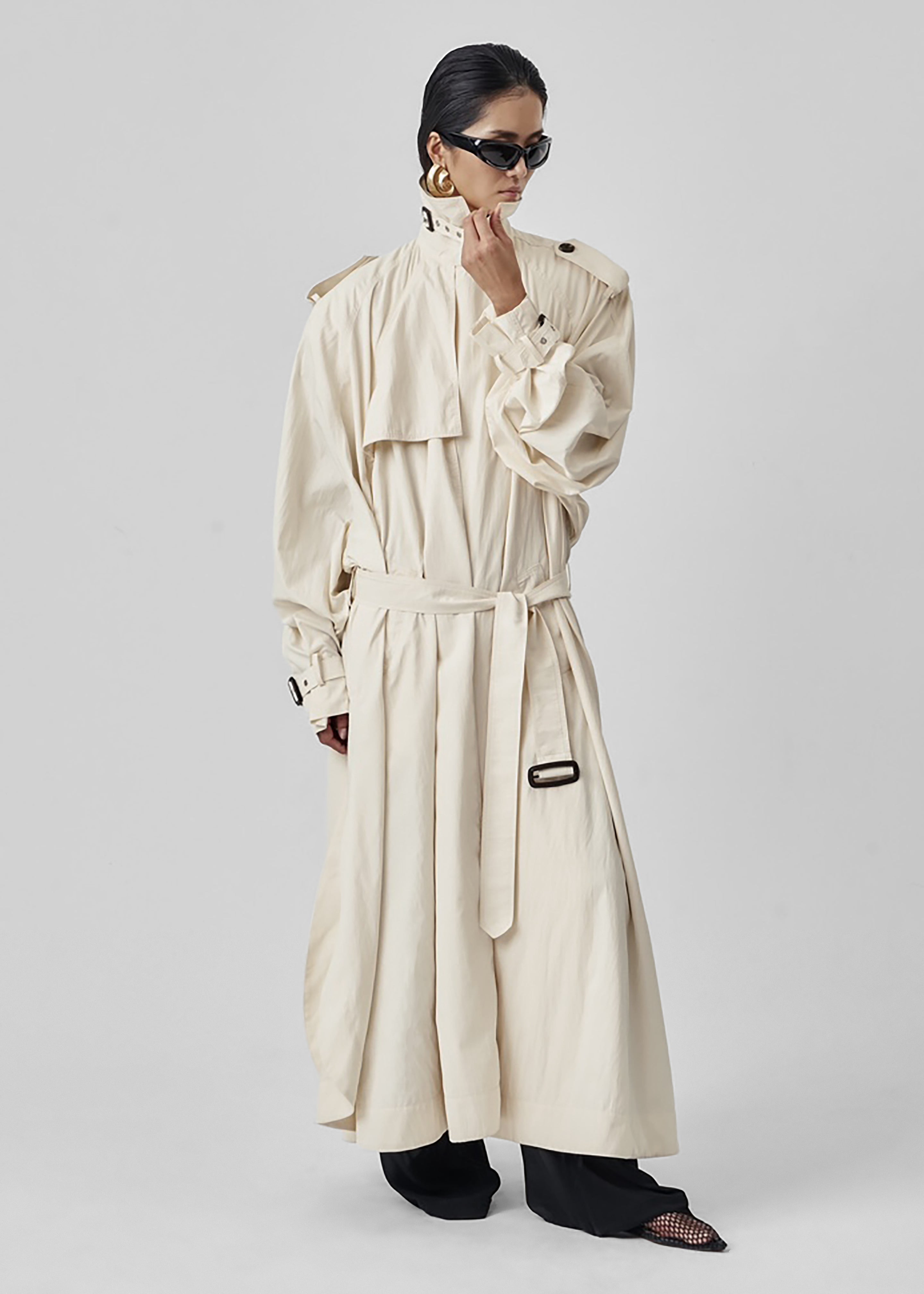 Elsdon Fluid Long Trench - Light Beige - 9