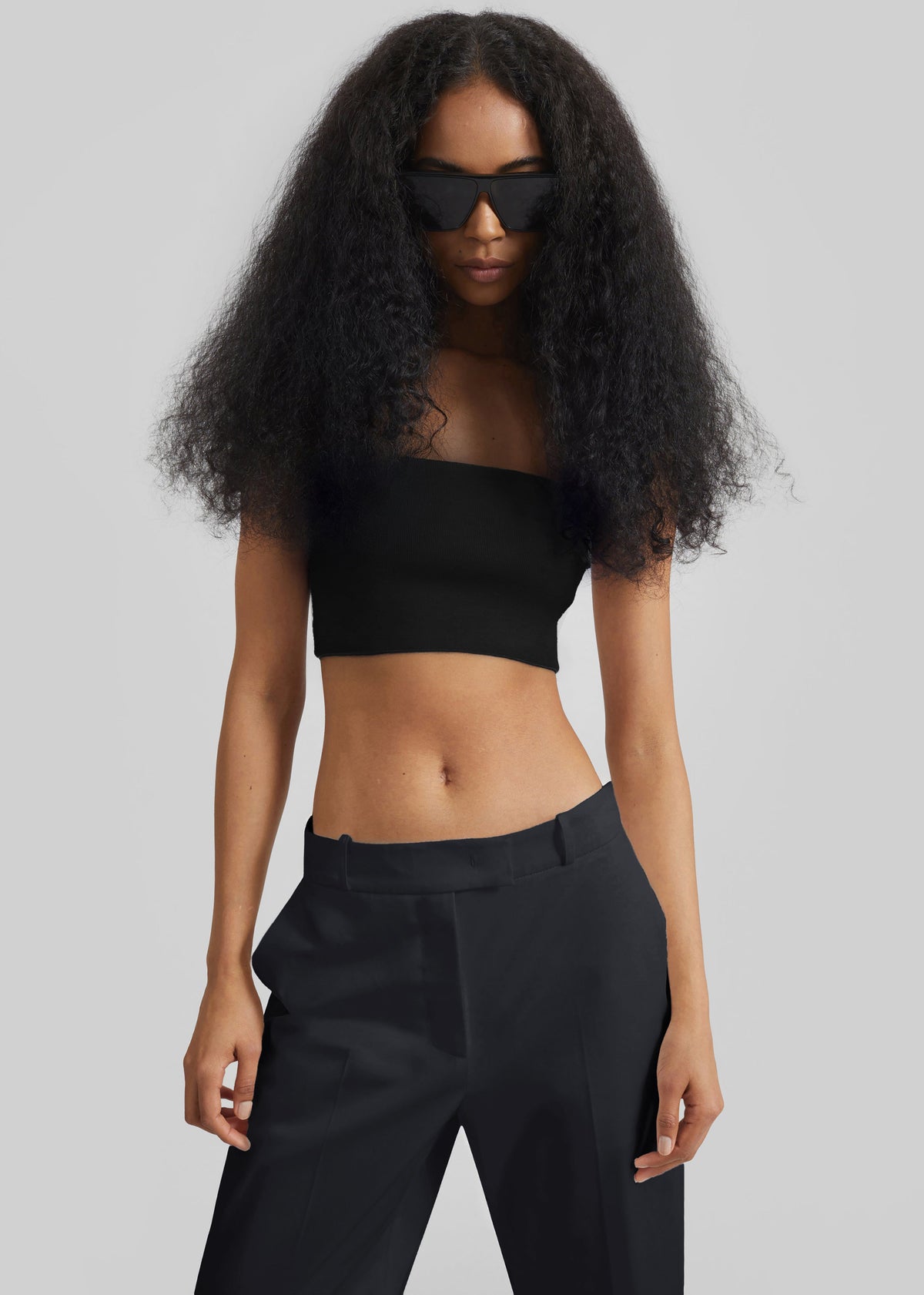 Elsie Knit Tube Top - Black - 3