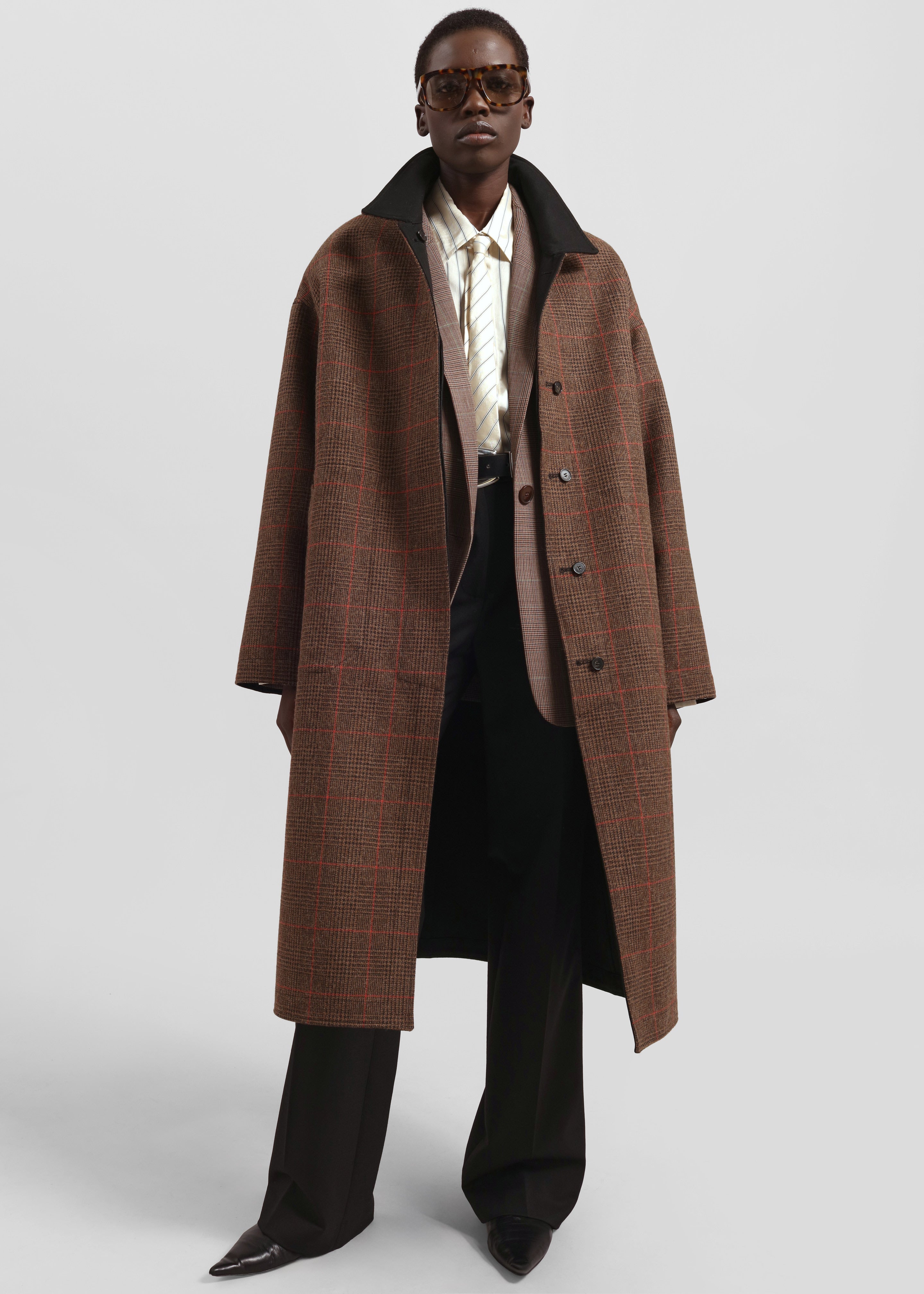 Elton Reversible Car Coat - Brown Glen Plaid – The Frankie Shop Europe