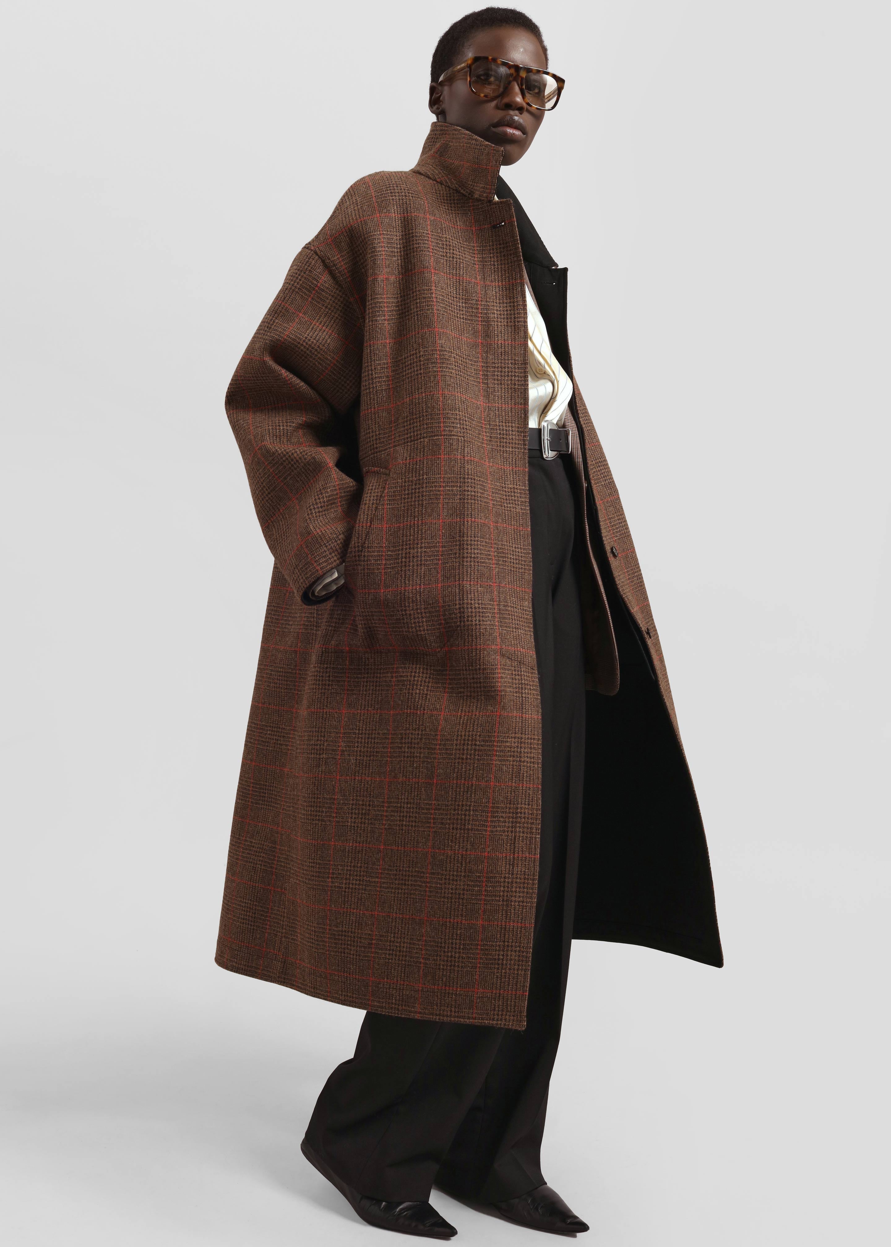Elton Reversible Car Coat - Brown Glen Plaid – The Frankie Shop Europe