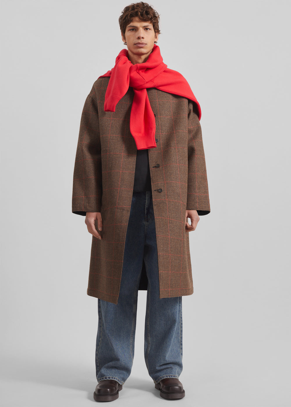 Elton Reversible Car Coat - Brown Glen Plaid