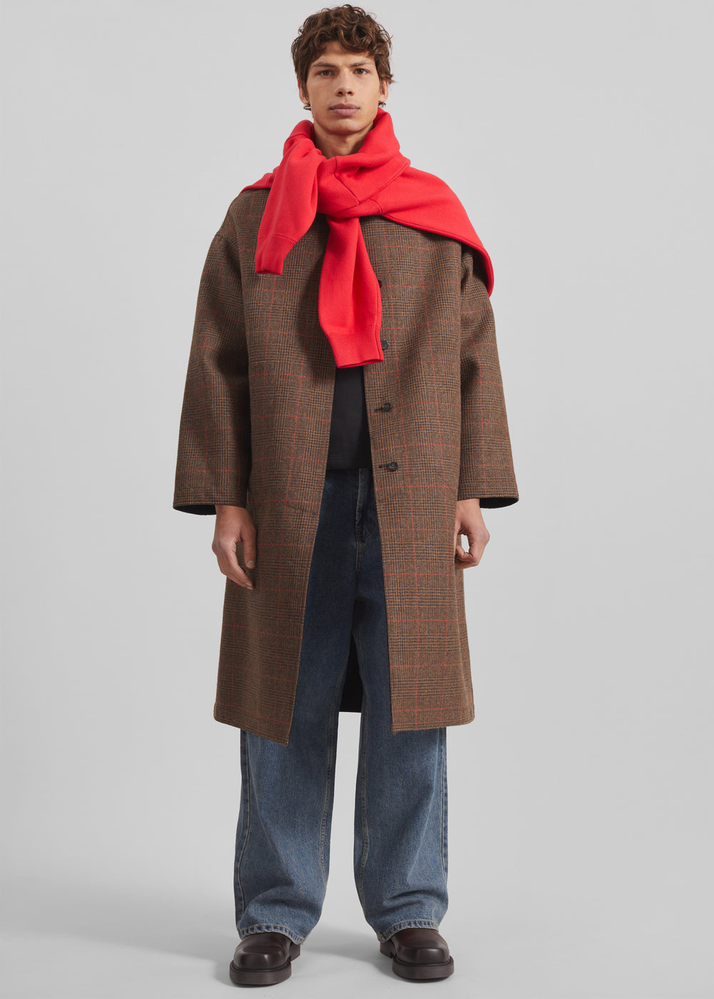 Elton Reversible Car Coat - Brown Glen Plaid