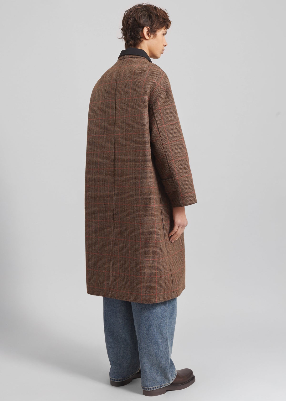 Elton Reversible Car Coat - Brown Glen Plaid - 14