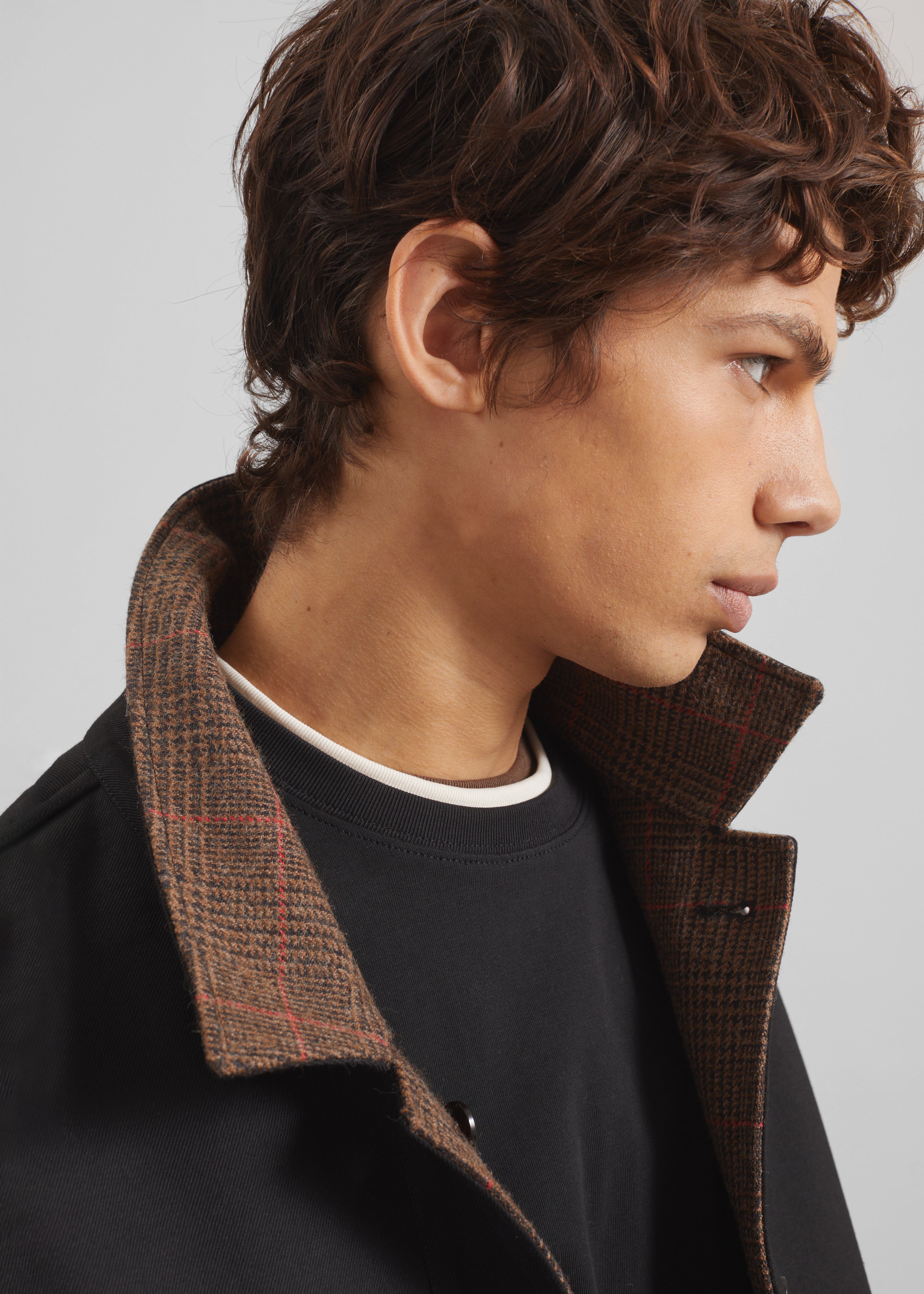 Elton Reversible Car Coat - Brown Glen Plaid - 12