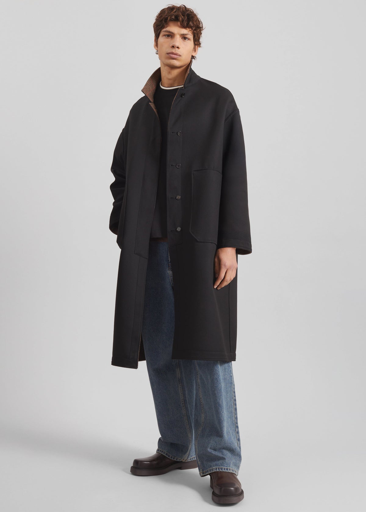 Elton Reversible Car Coat - Brown Glen Plaid - 13