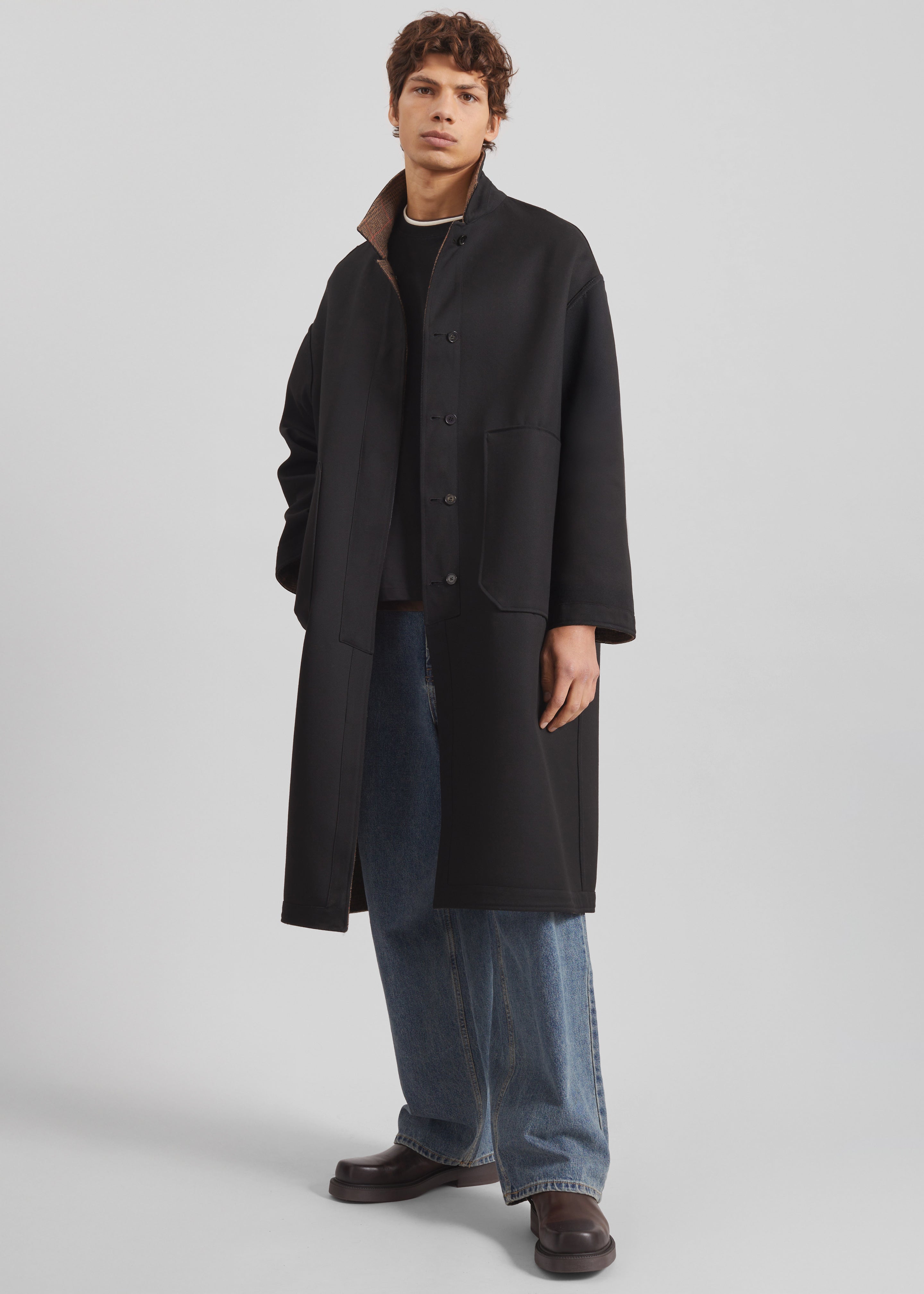 Elton Reversible Car Coat - Brown Glen Plaid – The Frankie Shop Europe
