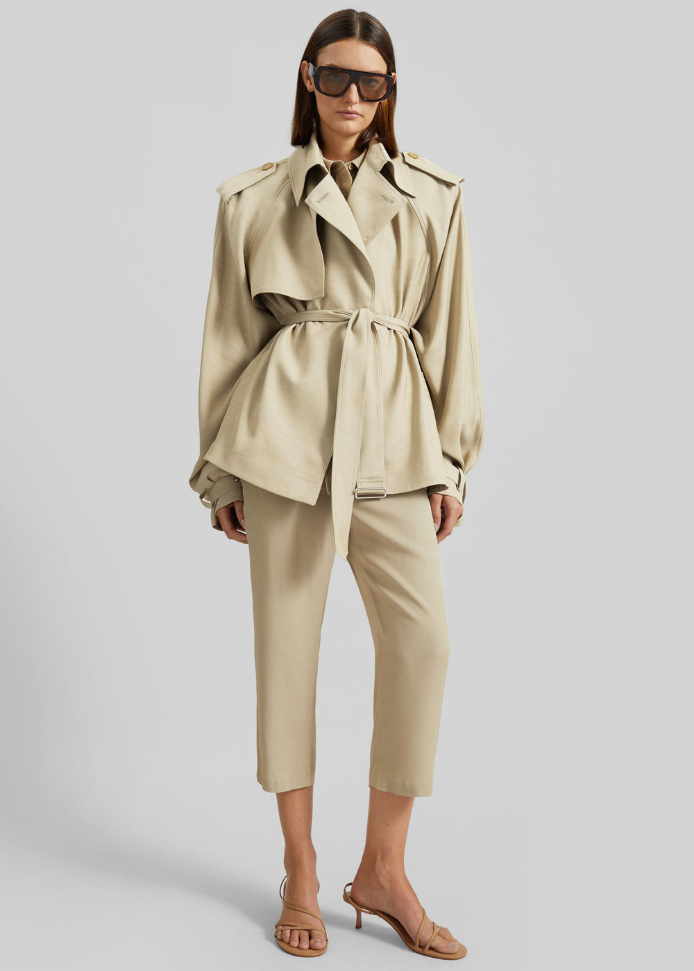 Elva Fluid Short Trench - Beige
