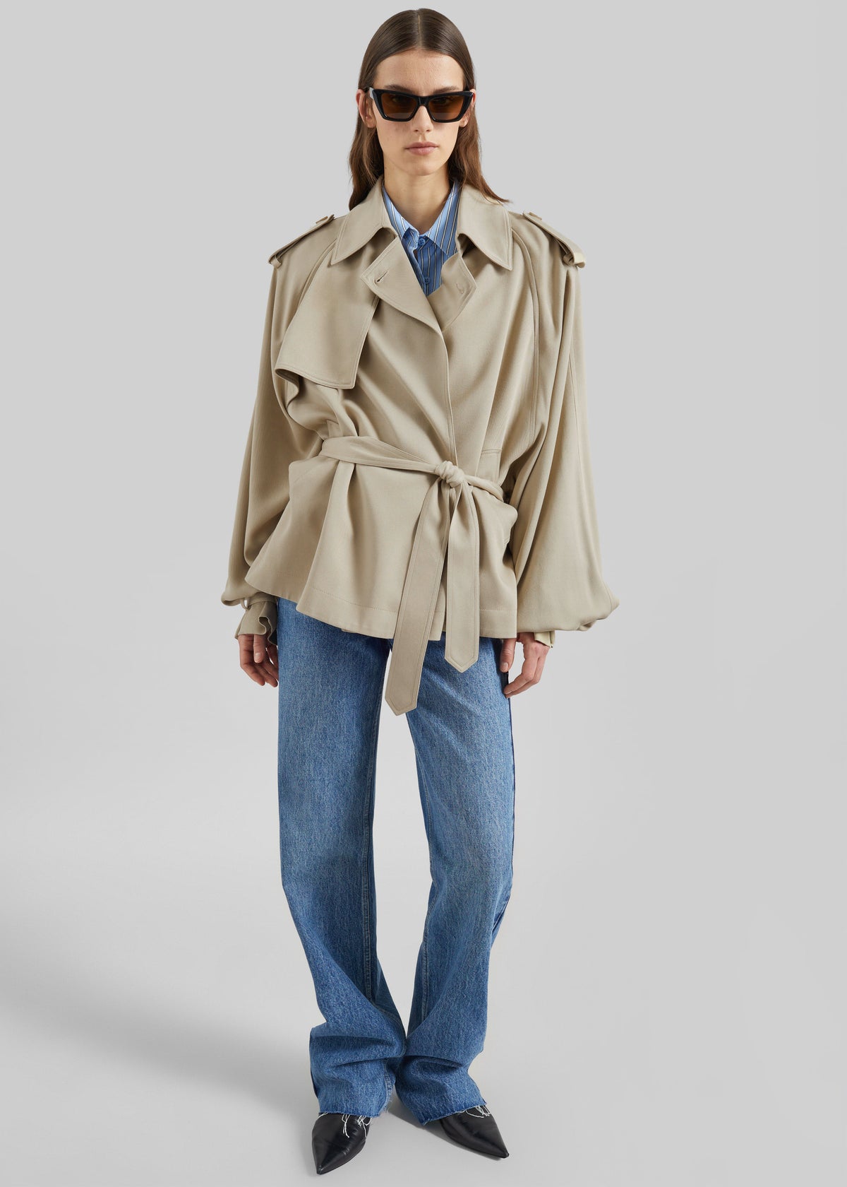 Elva Fluid Short Trench - Beige - 5