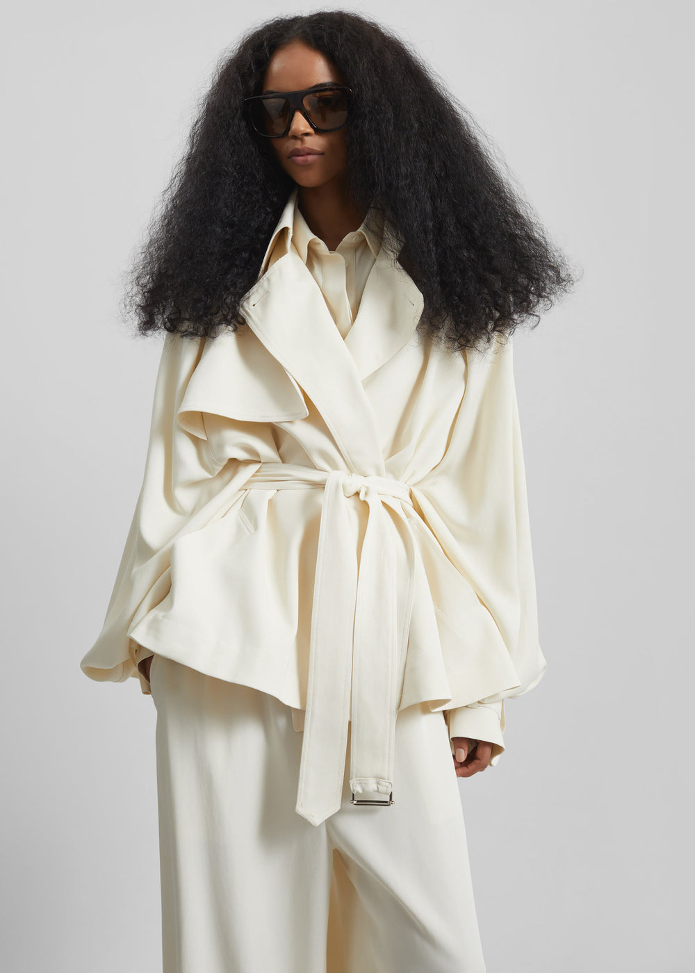 Elva Fluid Short Trench - Ivory - 1