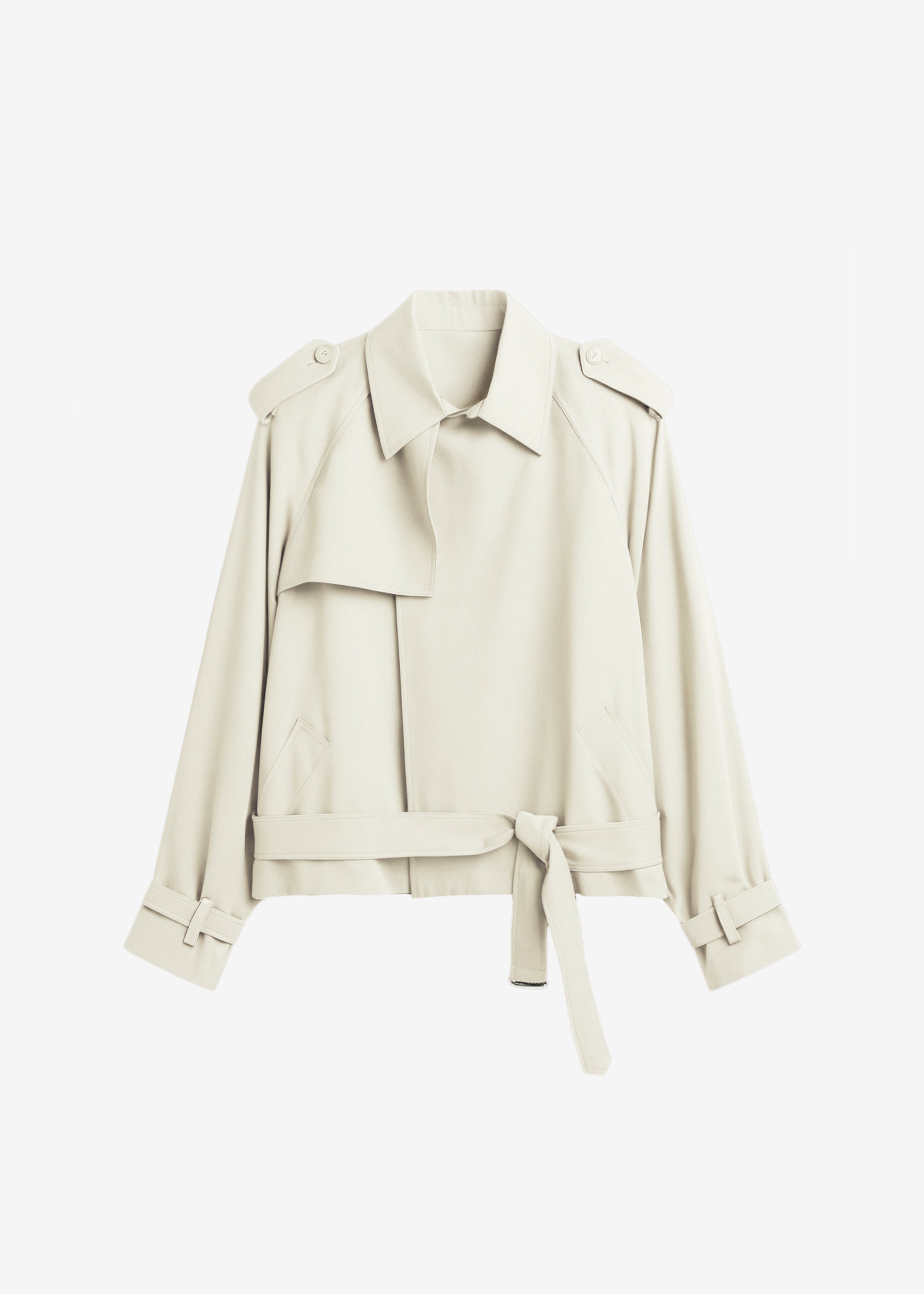 welinoa　Half cape short trench　エクリュ Elva Fluid Short Trench - Ivory – The Frankie Shop Europe