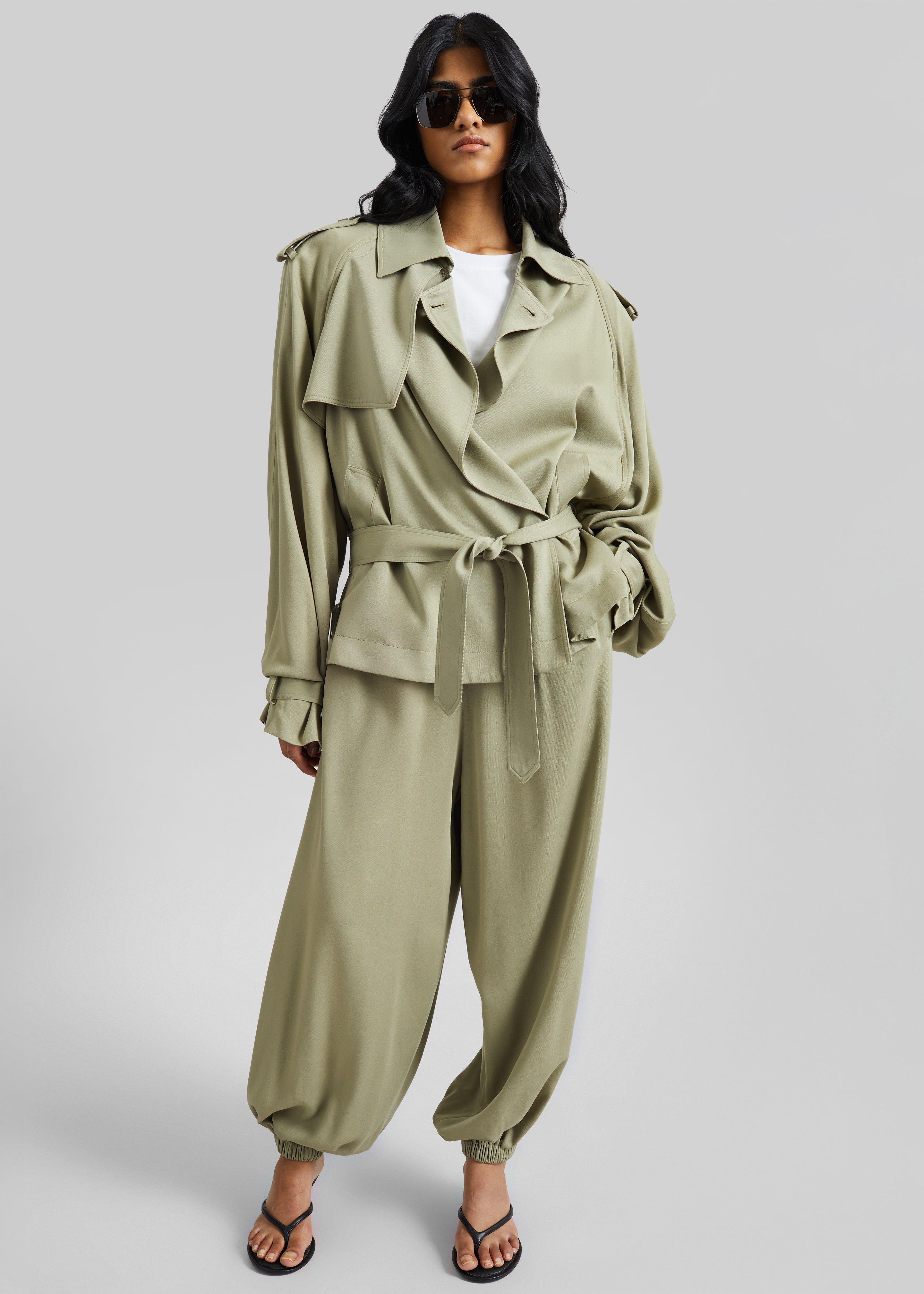 Elva Fluid Short Trench - Sage - 4