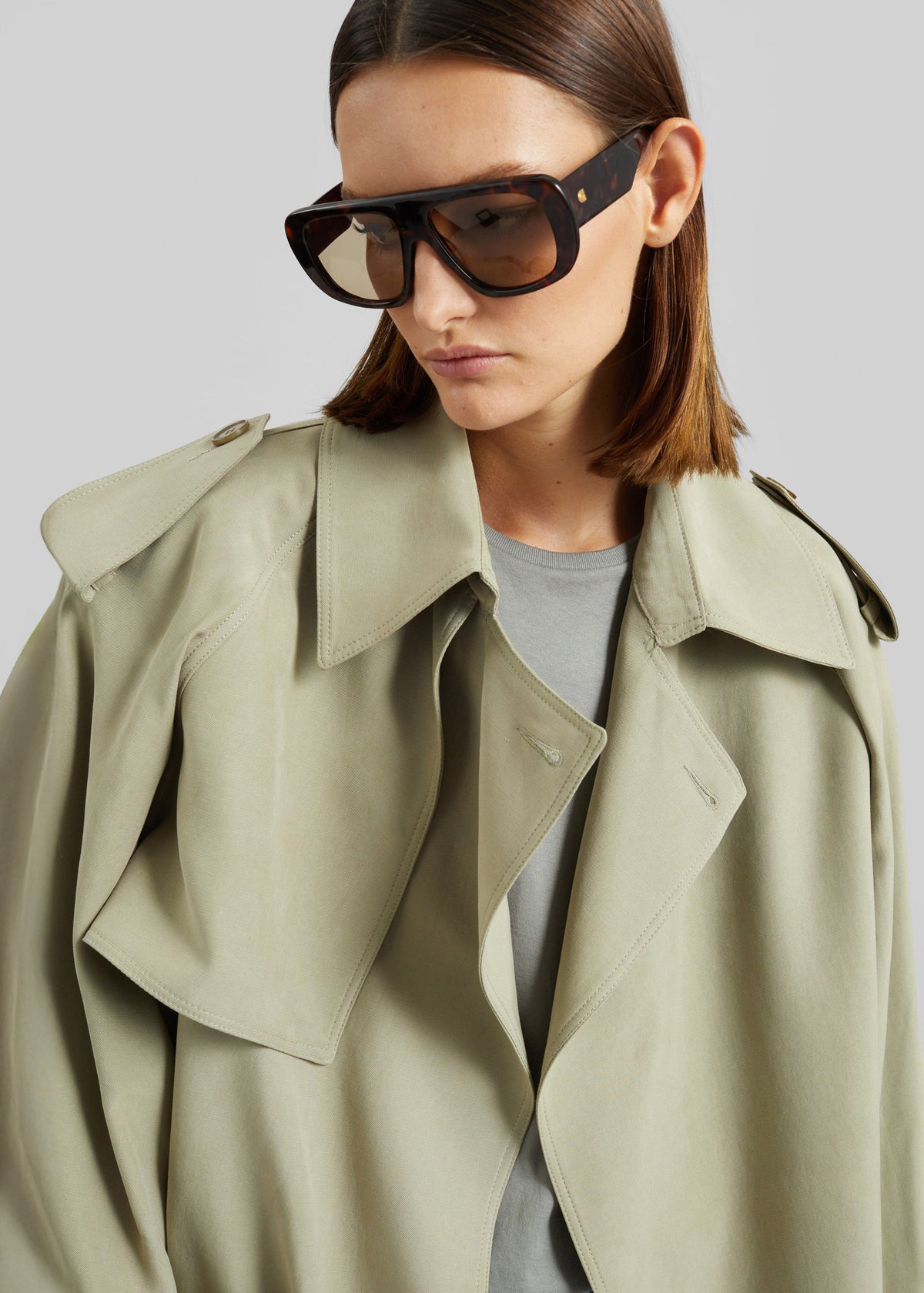 Elva Fluid Short Trench - Sage - 5