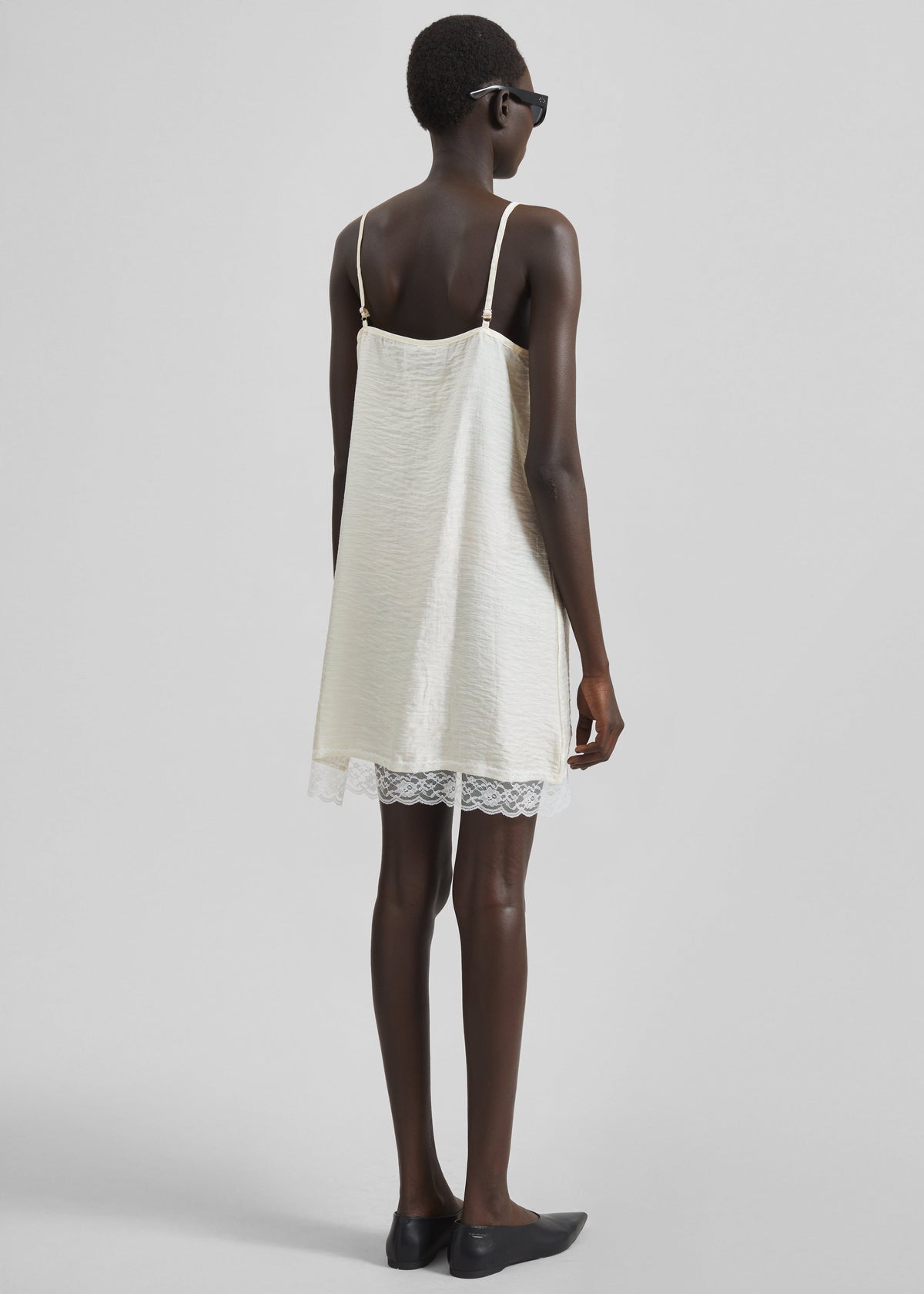 Elvina Lace Trim Slip Dress - Cream - 8